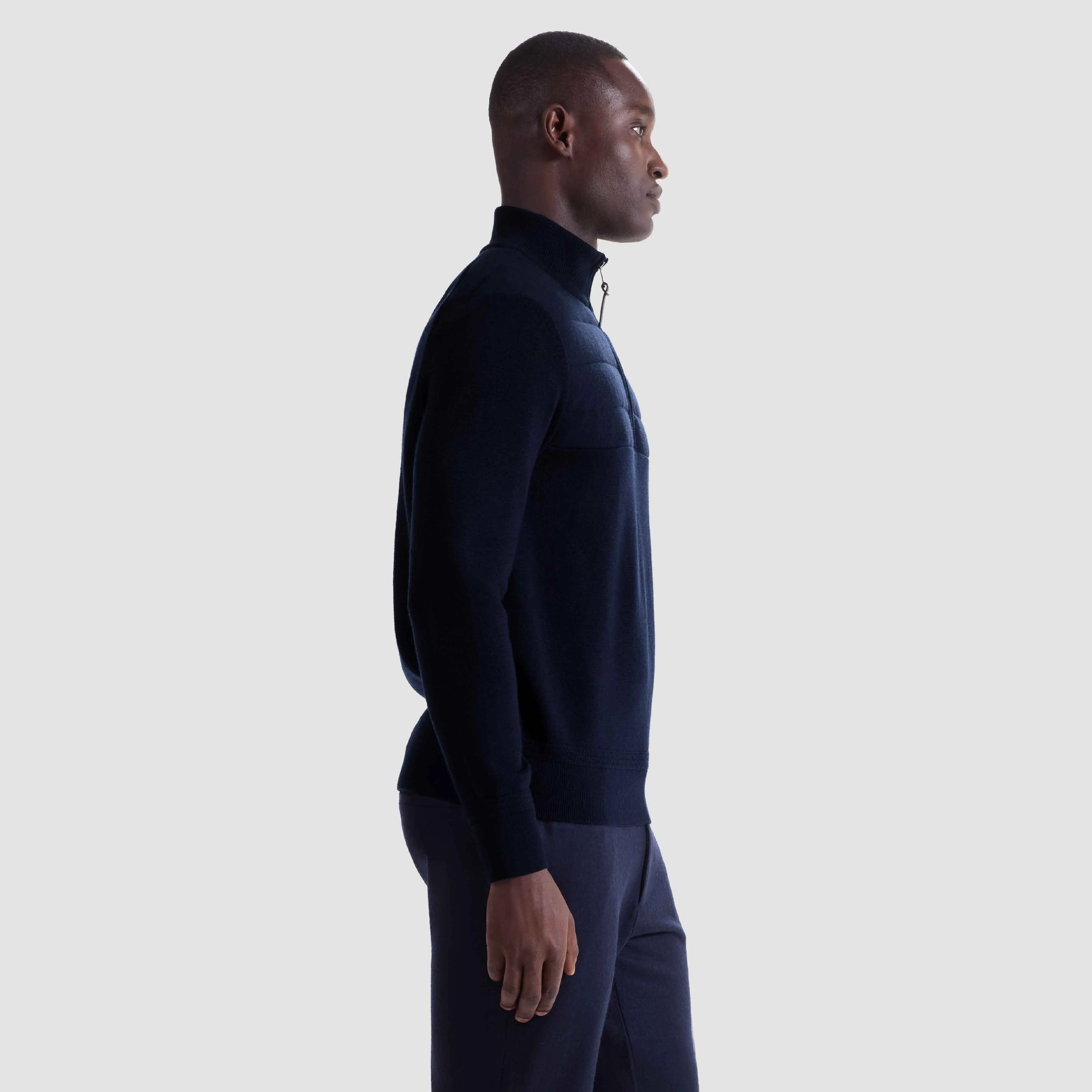 Melange Quarter Zip Mock Neck Sweater sold by Bugatchi product image thumbnail 3