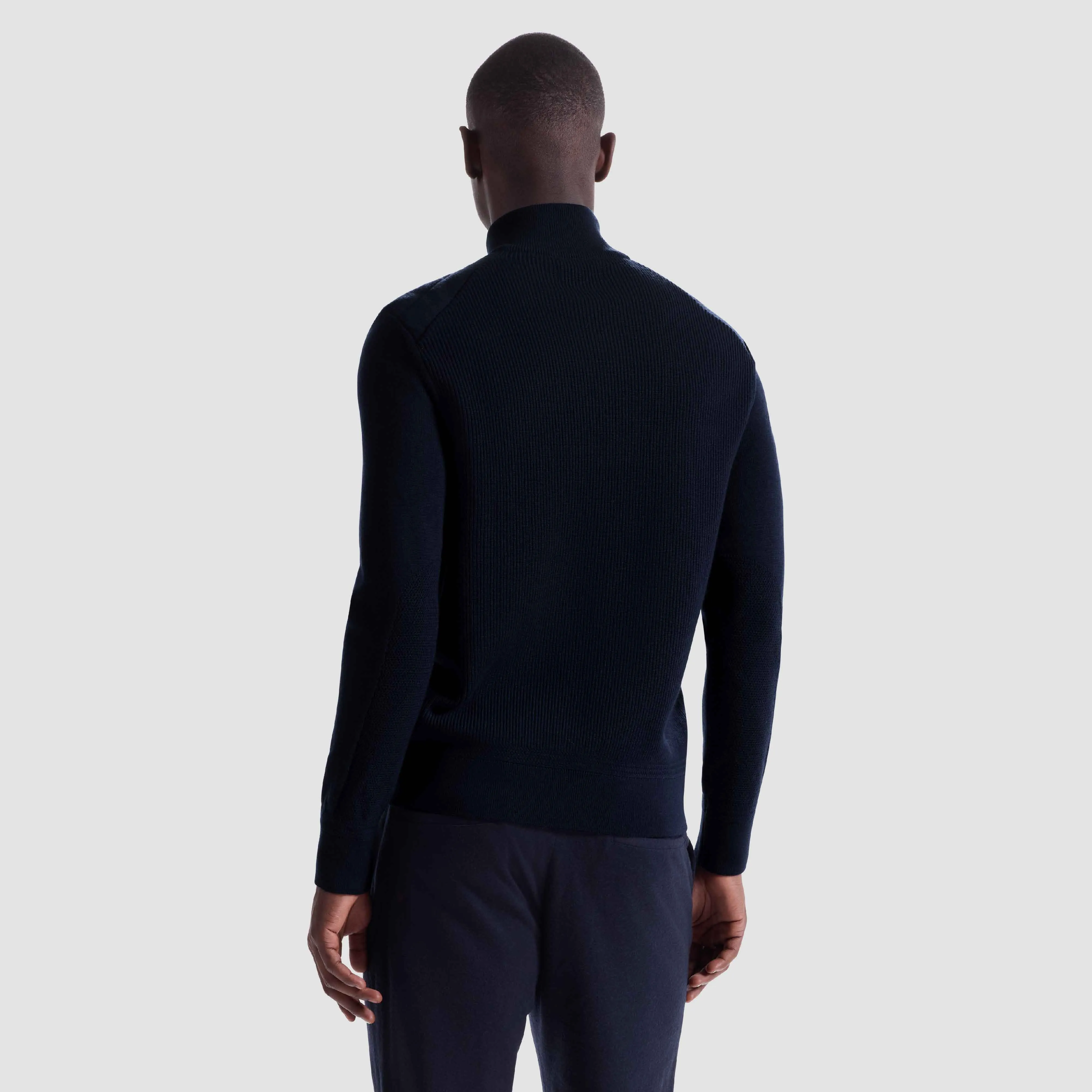 Melange Quarter Zip Mock Neck Sweater sold by Bugatchi product image thumbnail 4