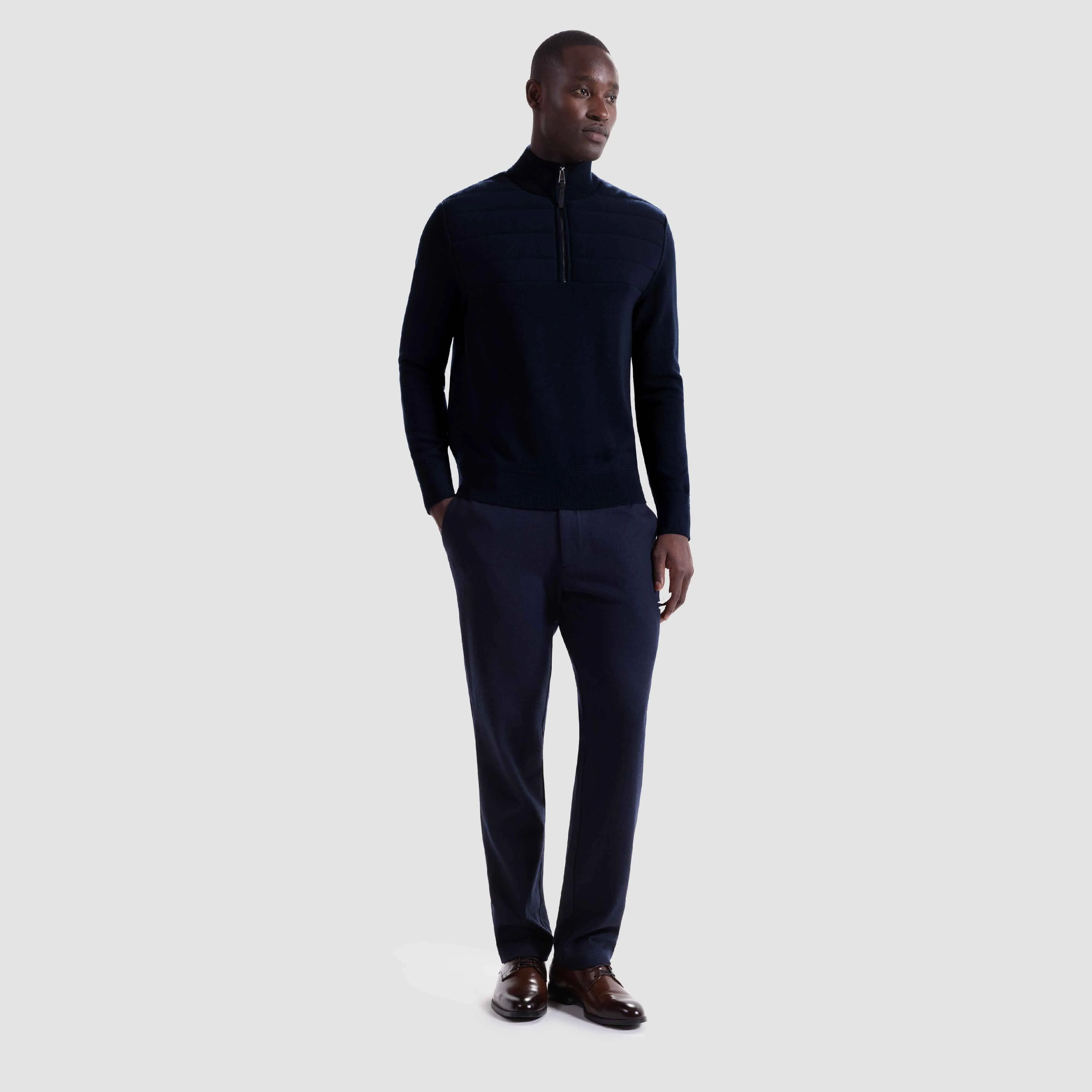 Melange Quarter Zip Mock Neck Sweater sold by Bugatchi product image thumbnail 5