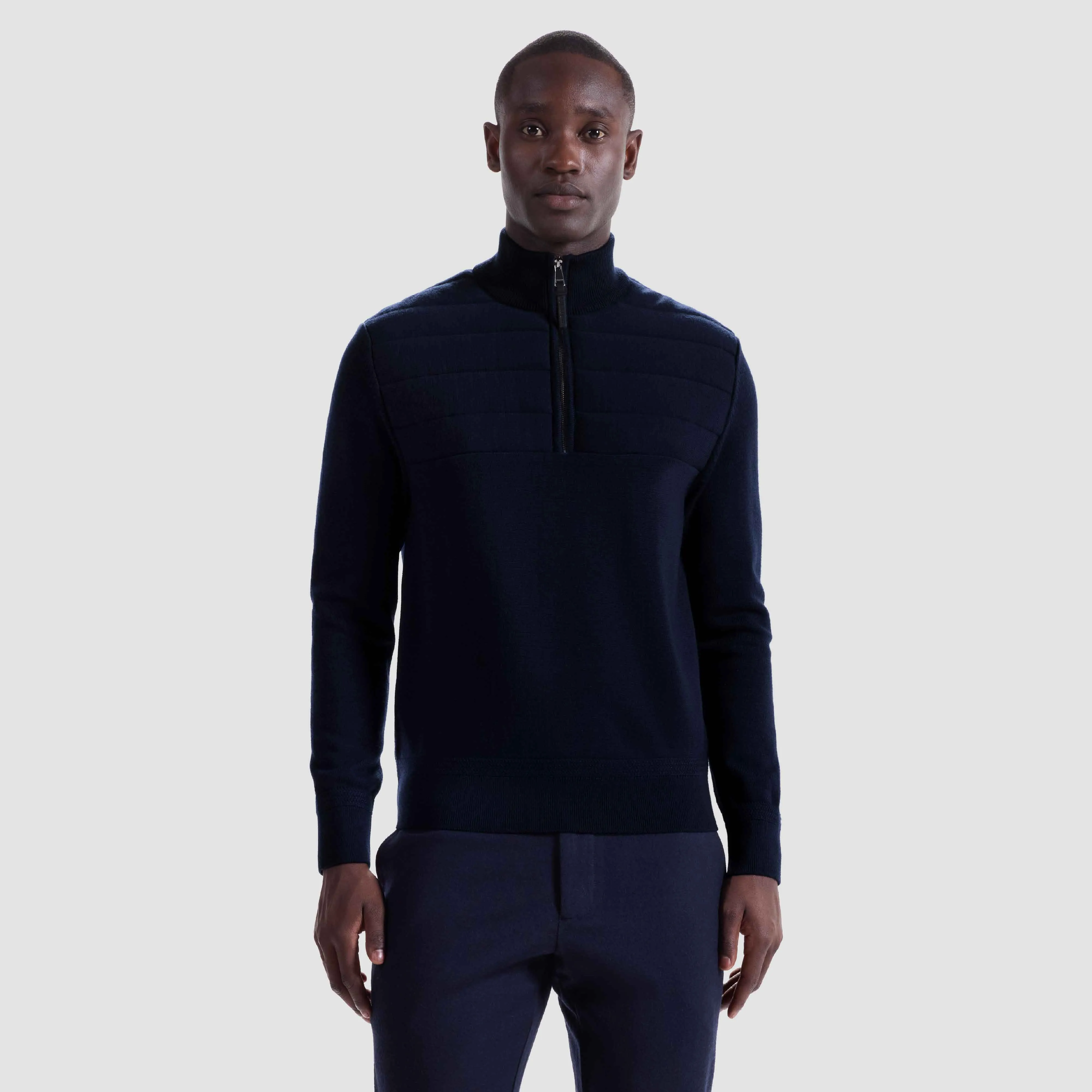 Melange Quarter Zip Mock Neck Sweater sold by Bugatchi product image thumbnail 2