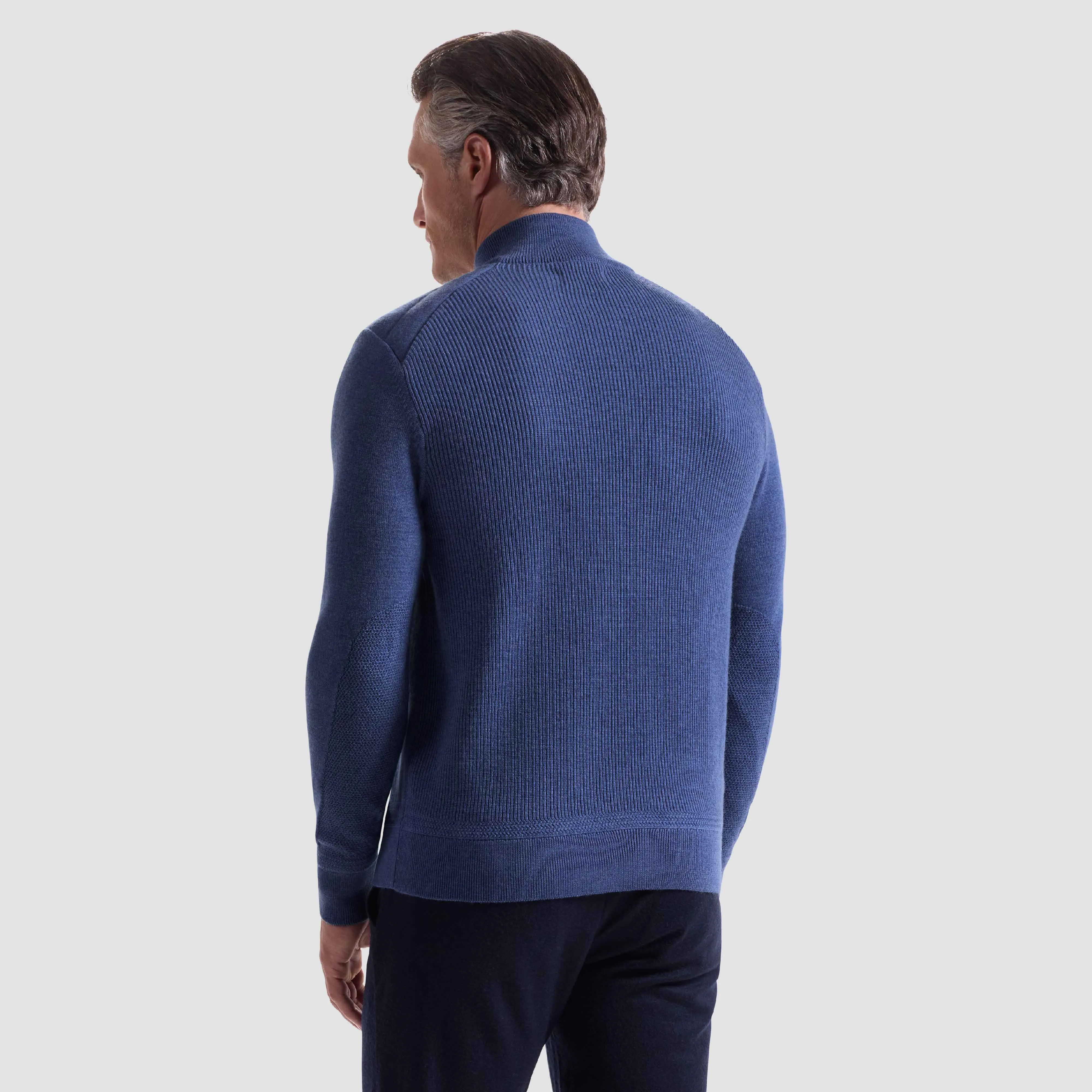 Melange Quarter Zip Mock Neck Sweater sold by Bugatchi product image thumbnail 4