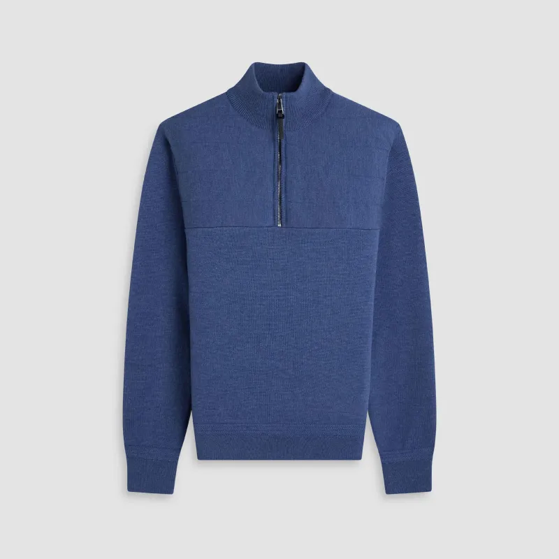 Melange Quarter Zip Mock Neck Sweater sold by Bugatchi