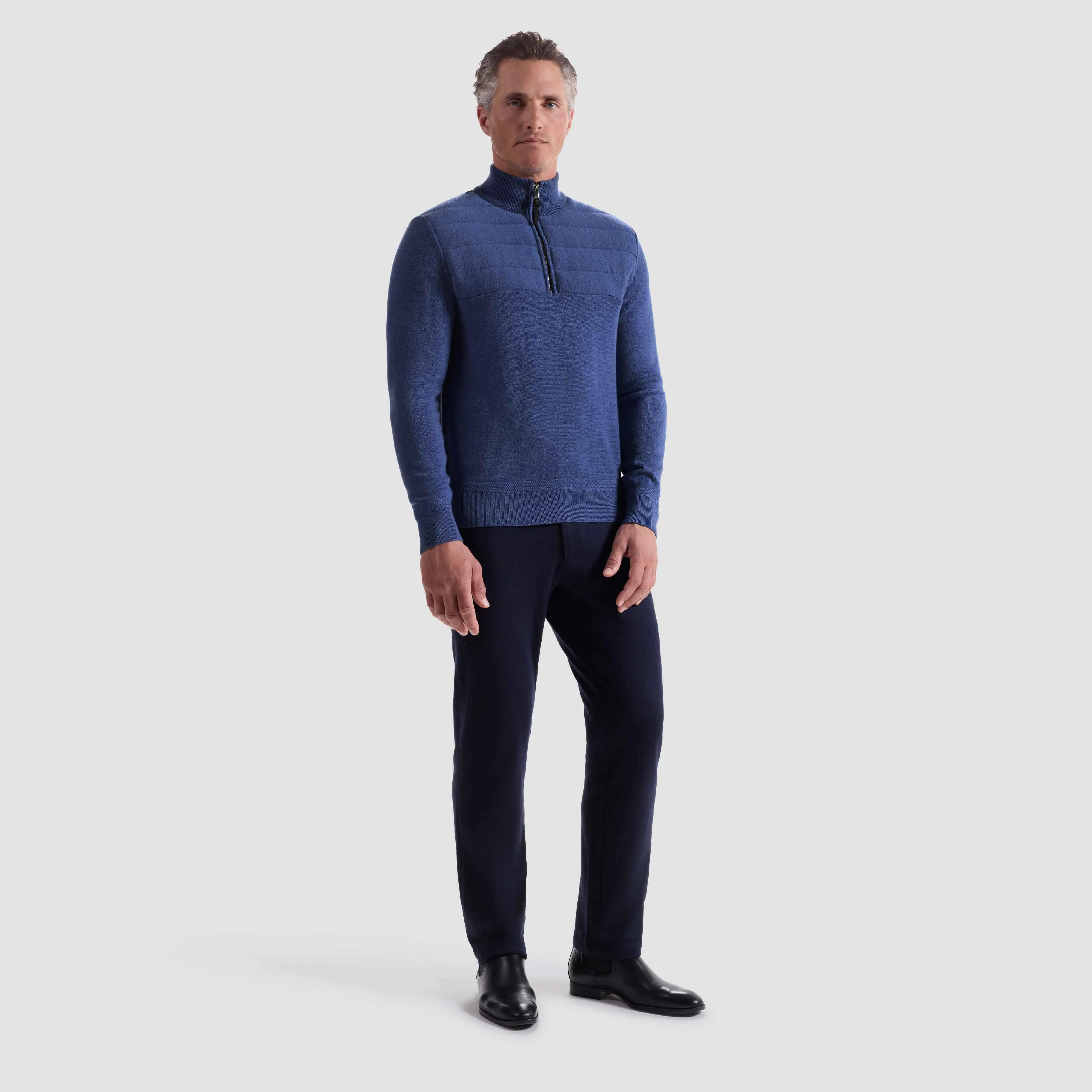 Melange Quarter Zip Mock Neck Sweater sold by Bugatchi product image thumbnail 5