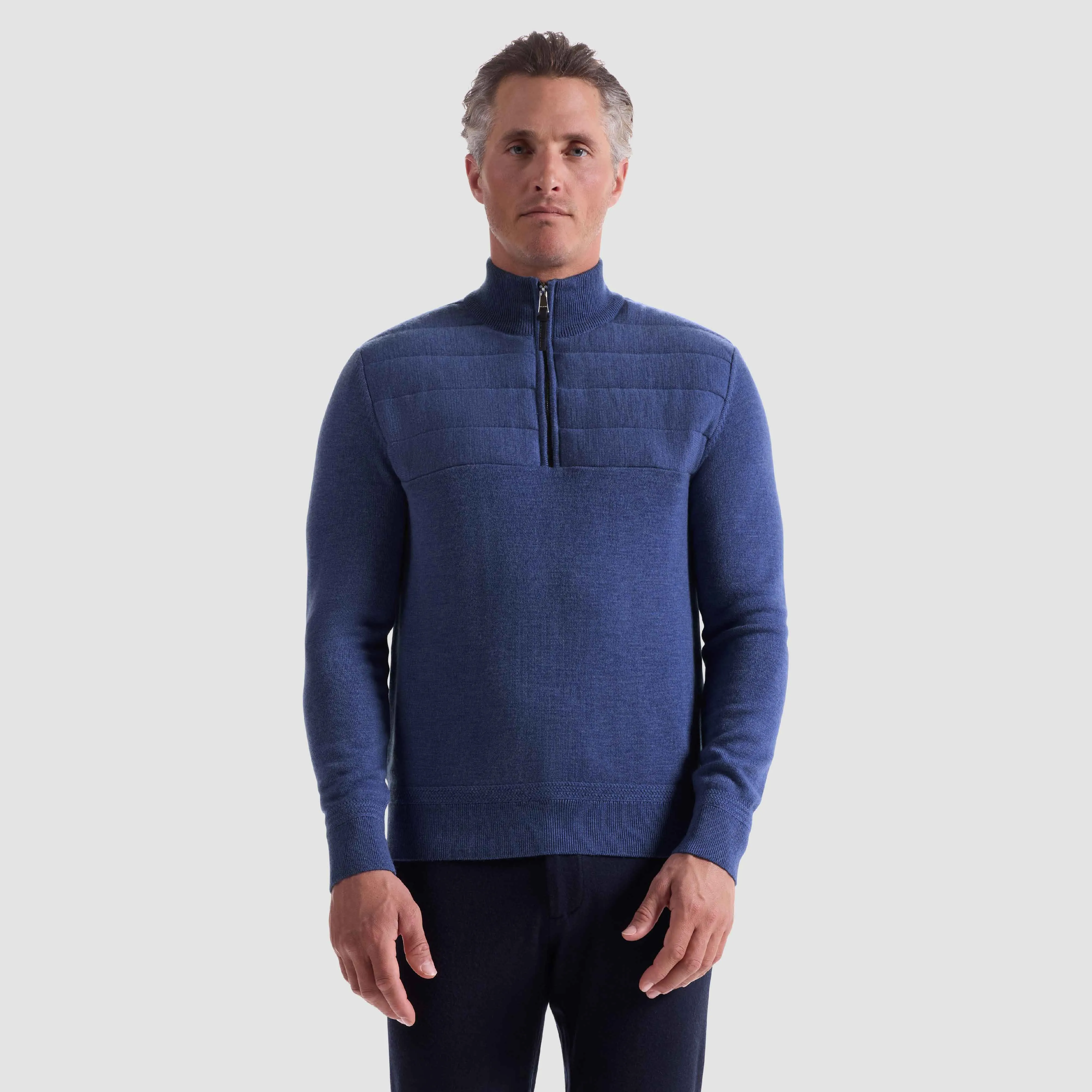 Melange Quarter Zip Mock Neck Sweater sold by Bugatchi product image thumbnail 2