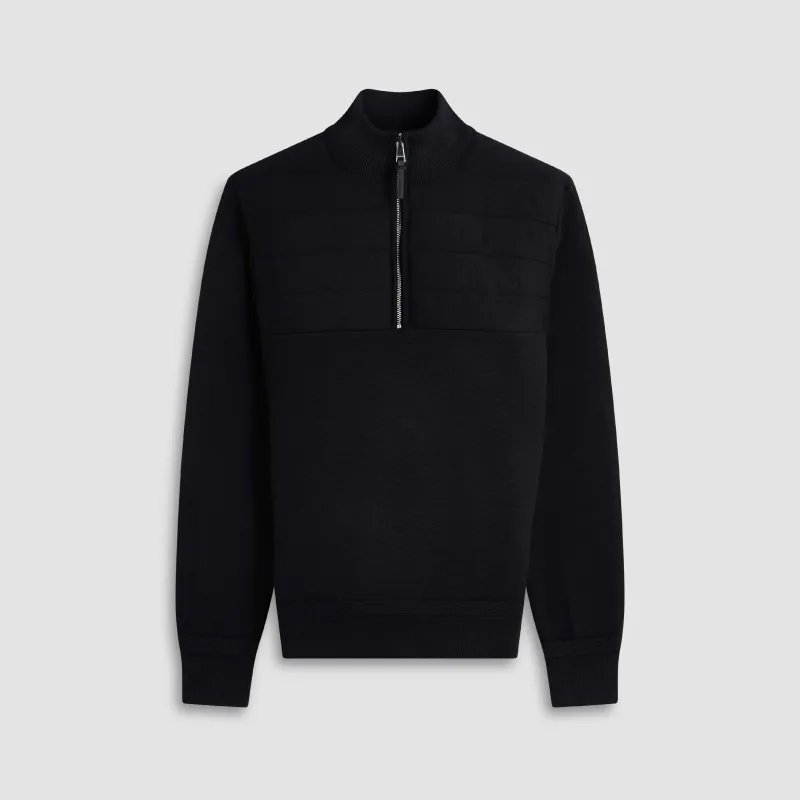 Melange Quarter Zip Mock Neck Sweater sold by Bugatchi