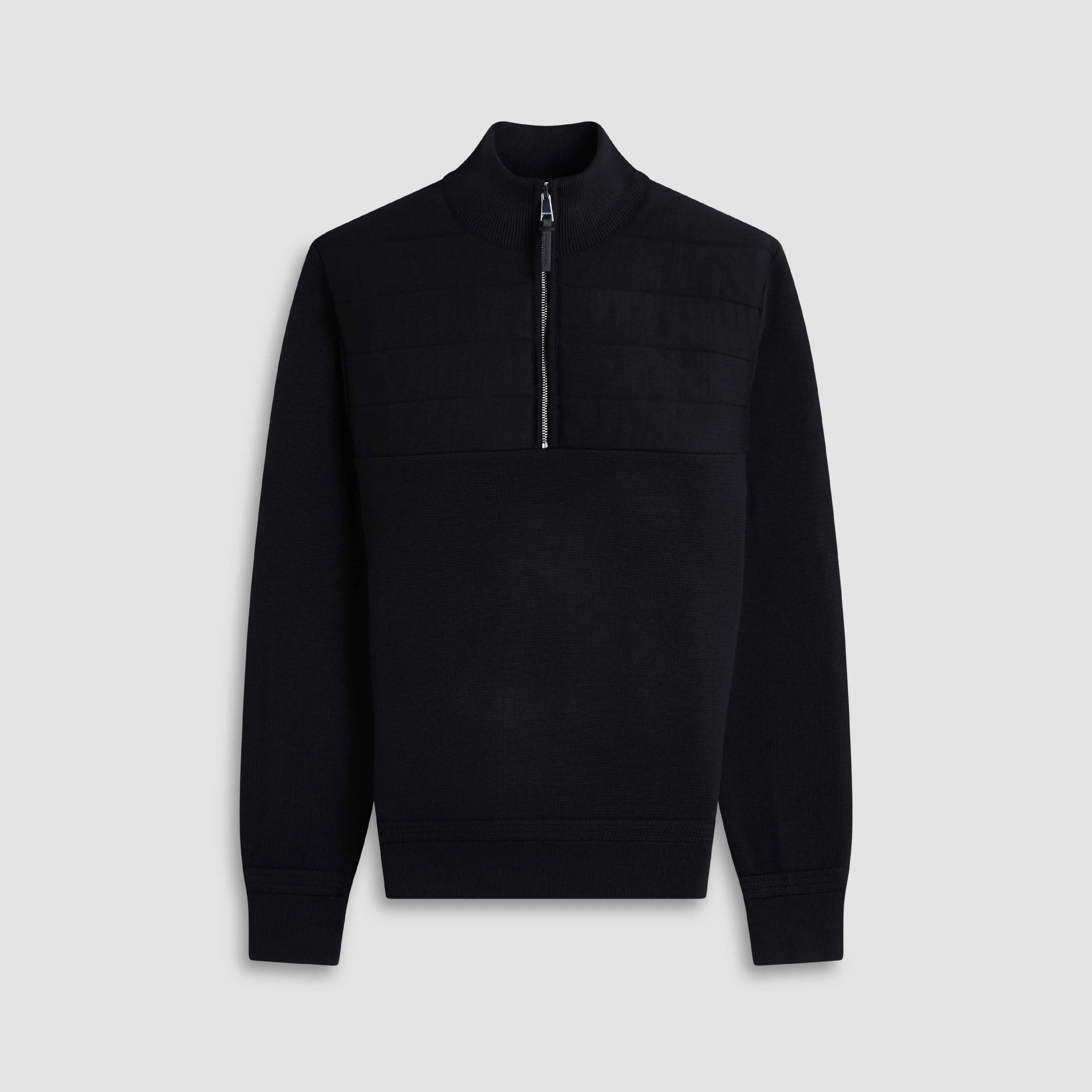 Melange Quarter Zip Mock Neck Sweater sold by Bugatchi