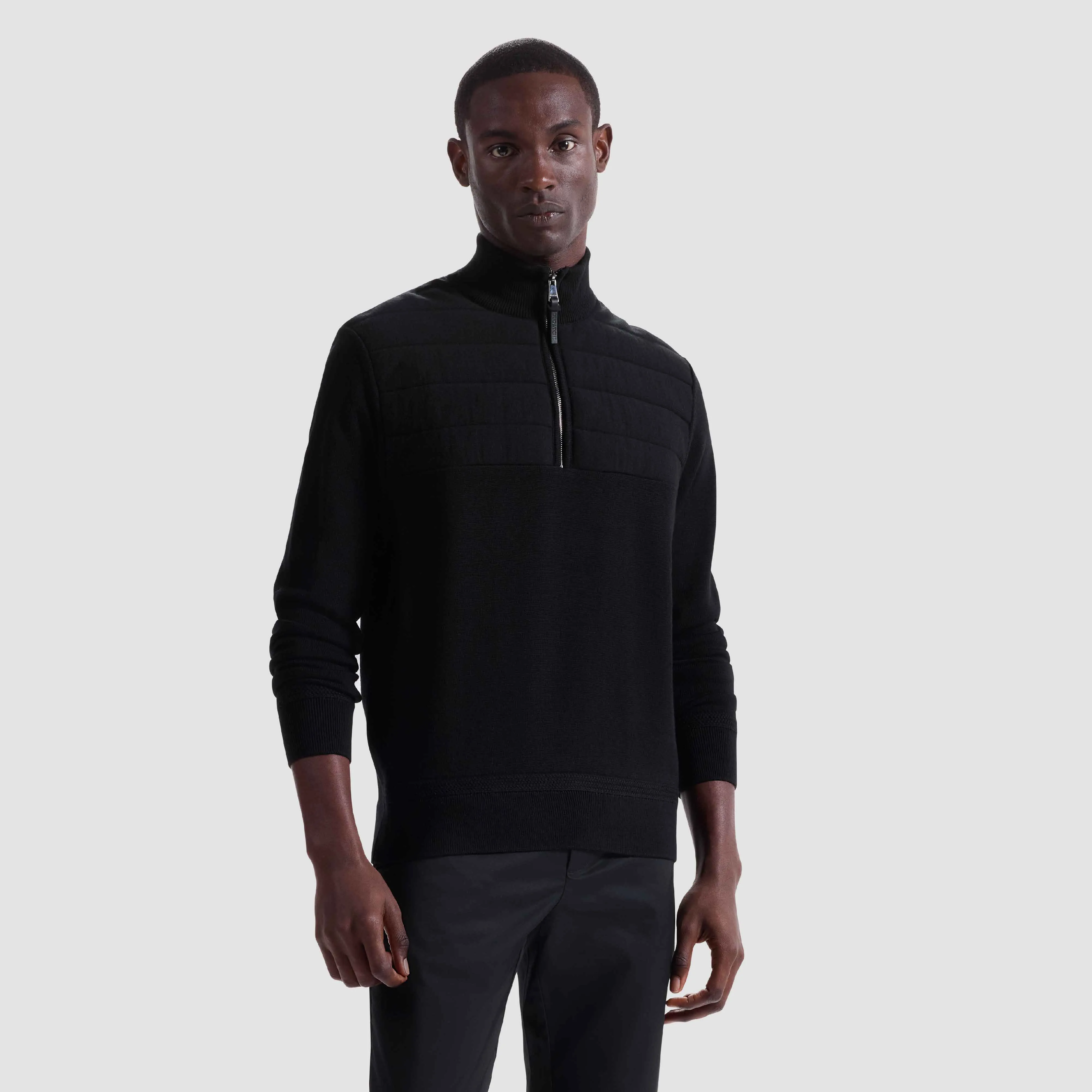 Melange Quarter Zip Mock Neck Sweater sold by Bugatchi product image thumbnail 2