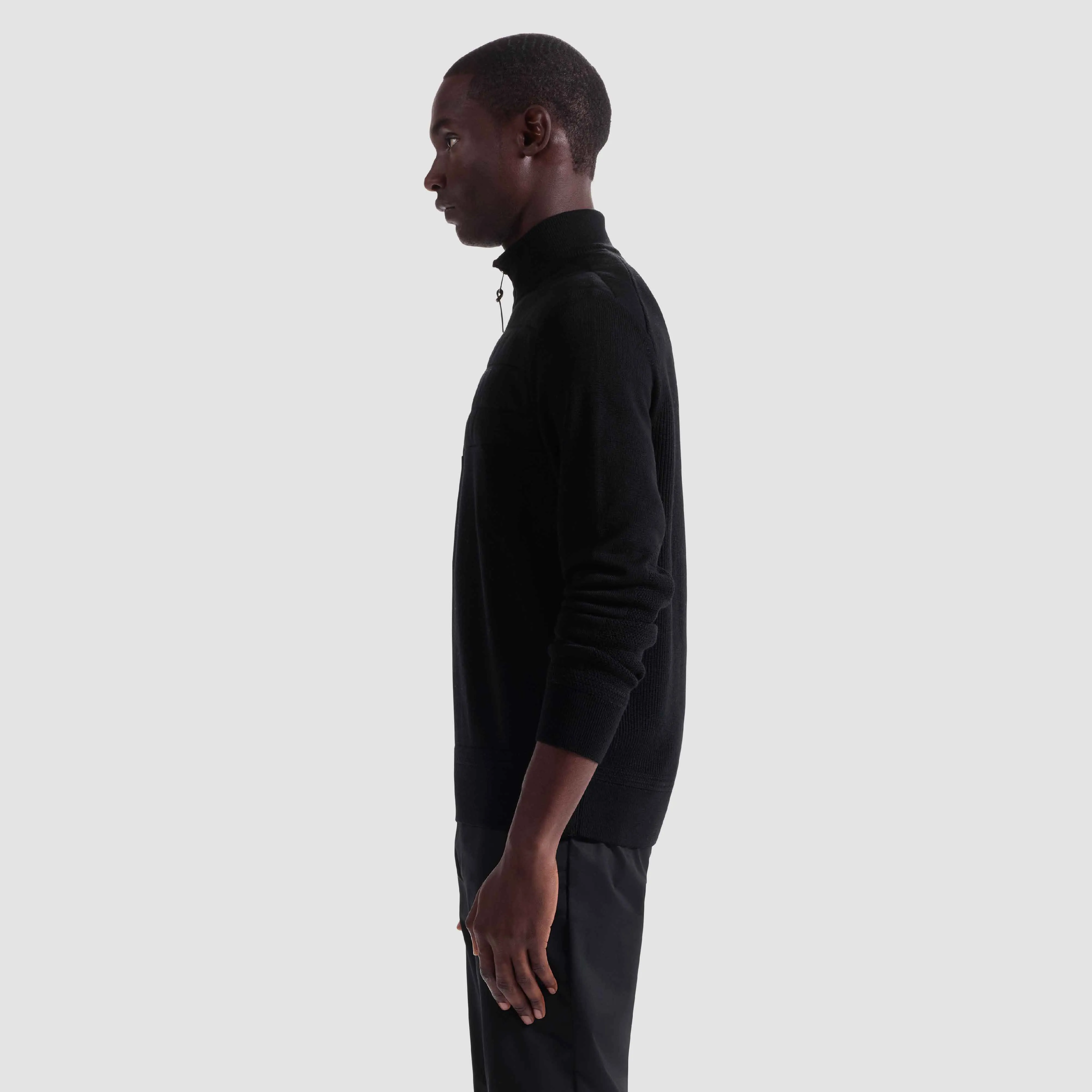 Melange Quarter Zip Mock Neck Sweater sold by Bugatchi product image thumbnail 3