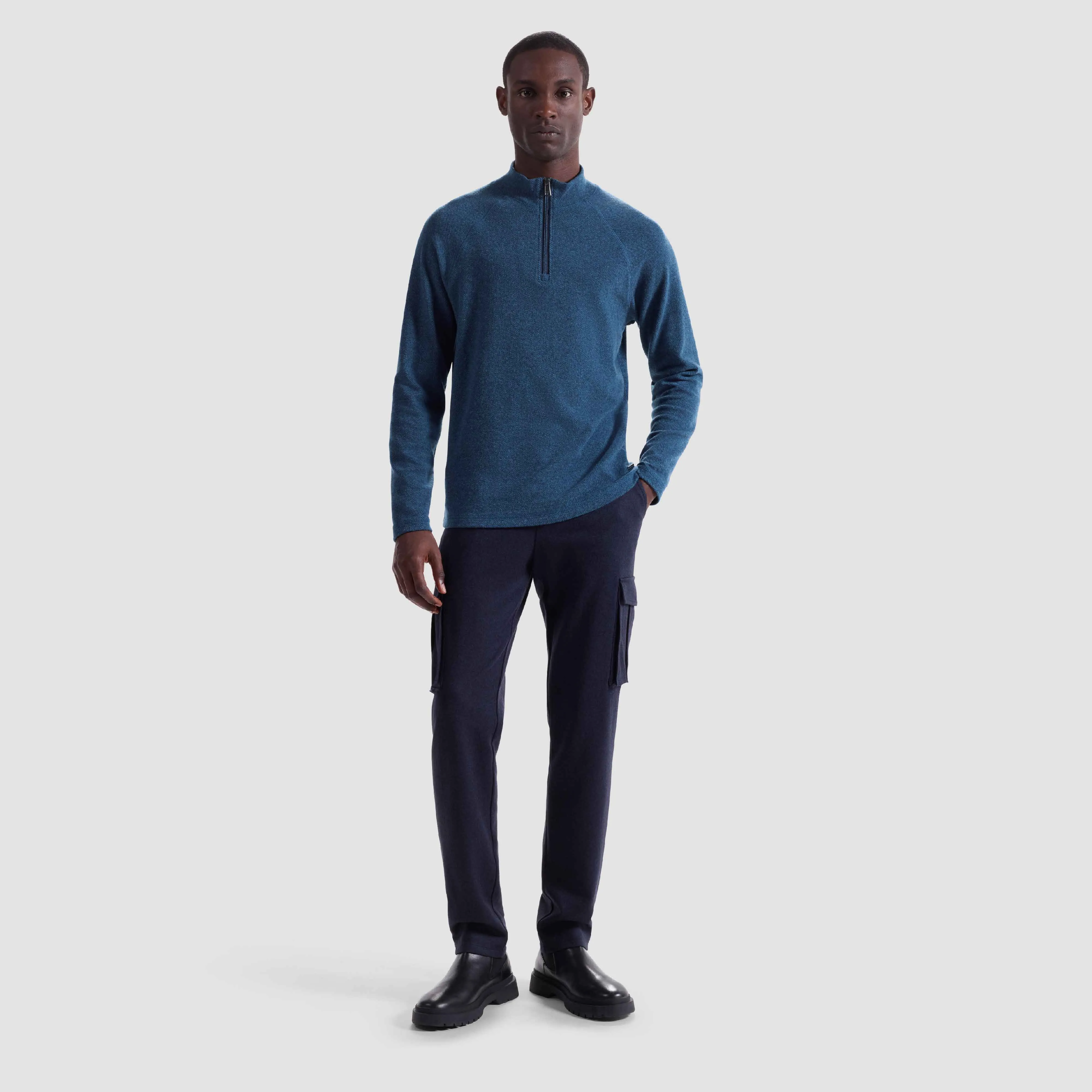 Diagonal Stripe Performance Quarter Zip sold by Bugatchi product image thumbnail 5