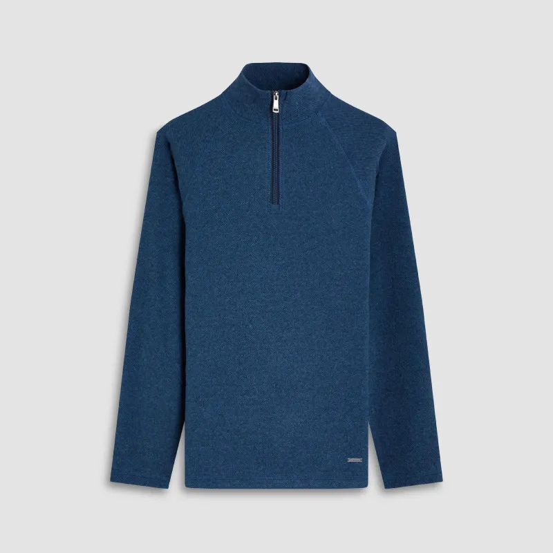 Diagonal Stripe Performance Quarter Zip sold by Bugatchi