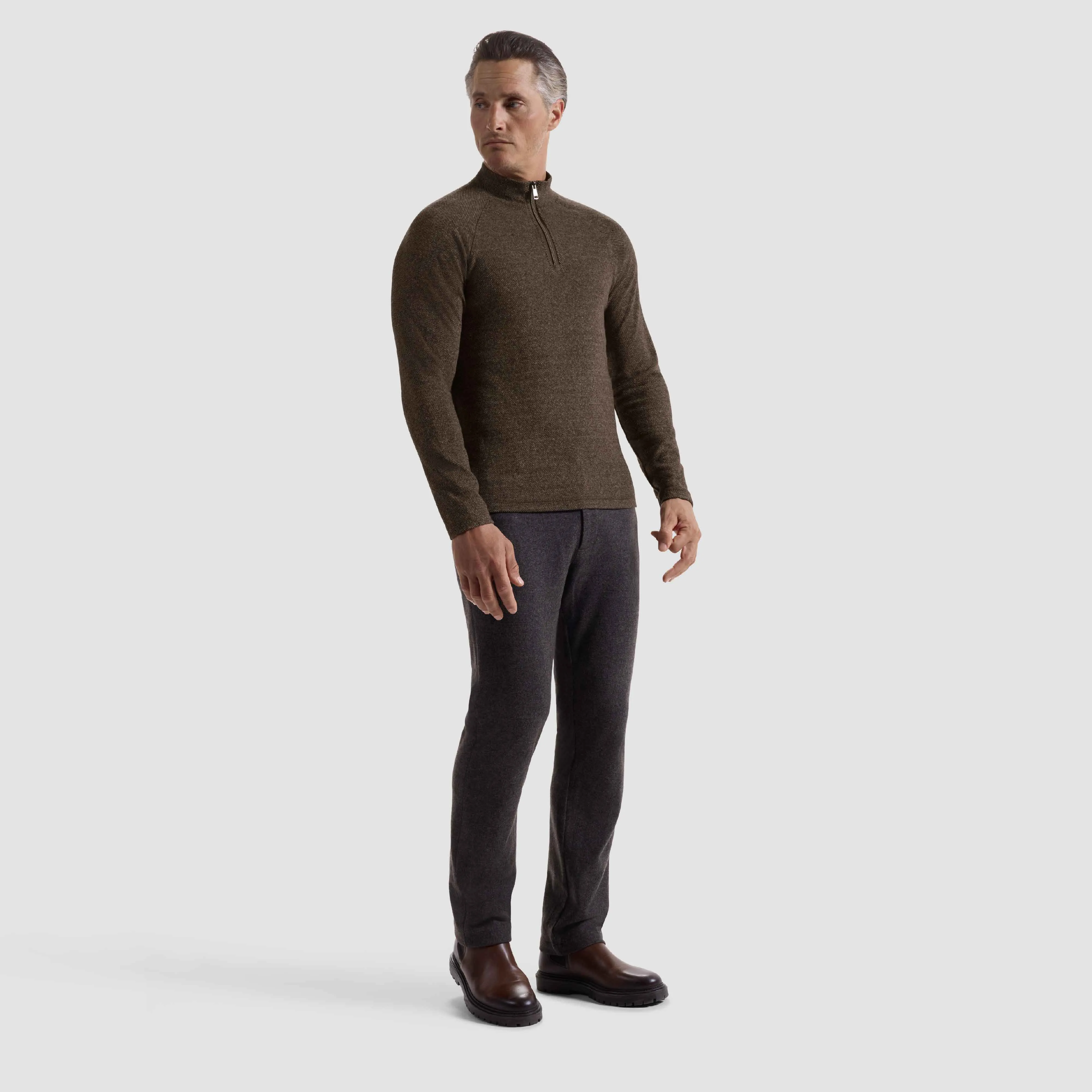 Diagonal Stripe Performance Quarter Zip sold by Bugatchi product image thumbnail 5