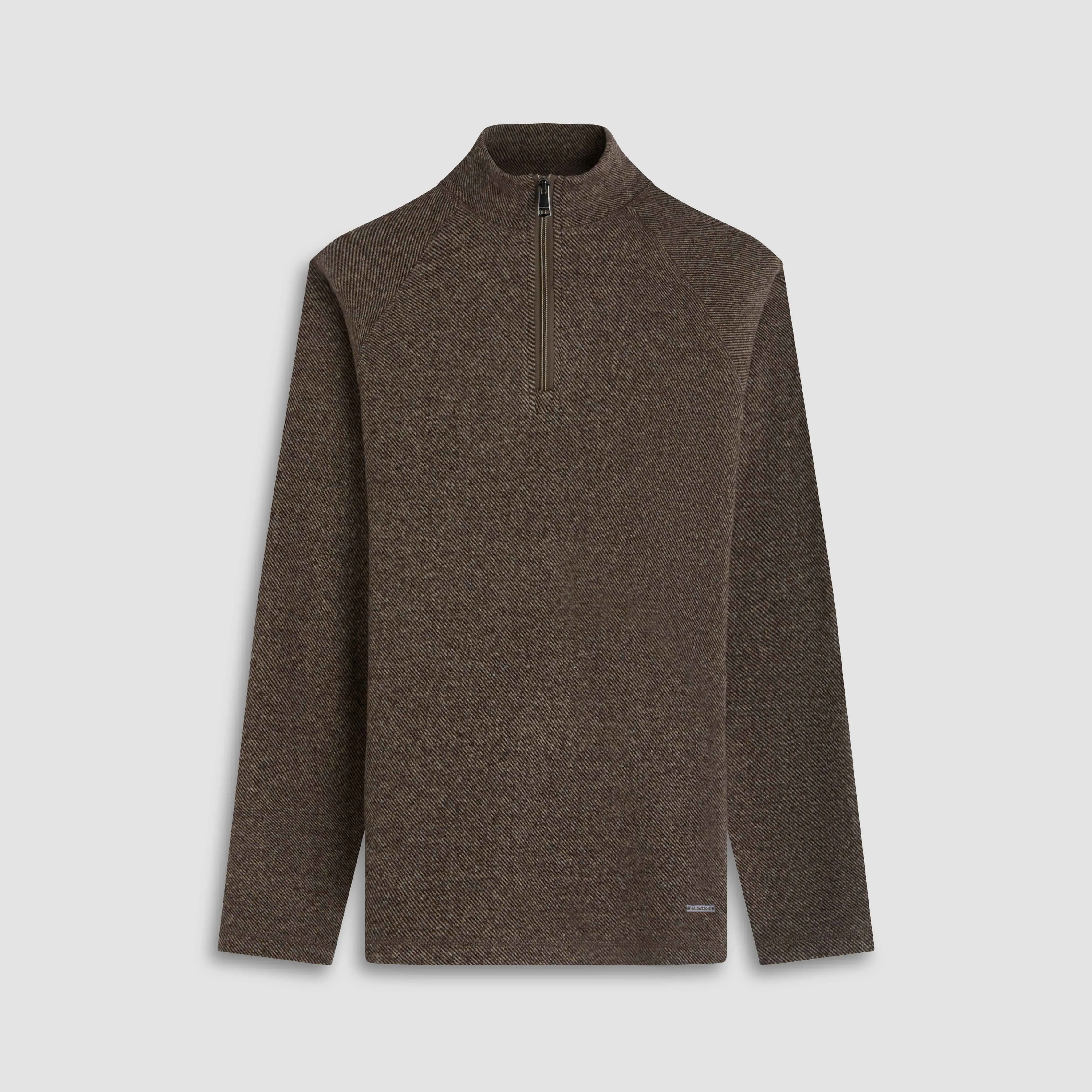 Diagonal Stripe Performance Quarter Zip sold by Bugatchi