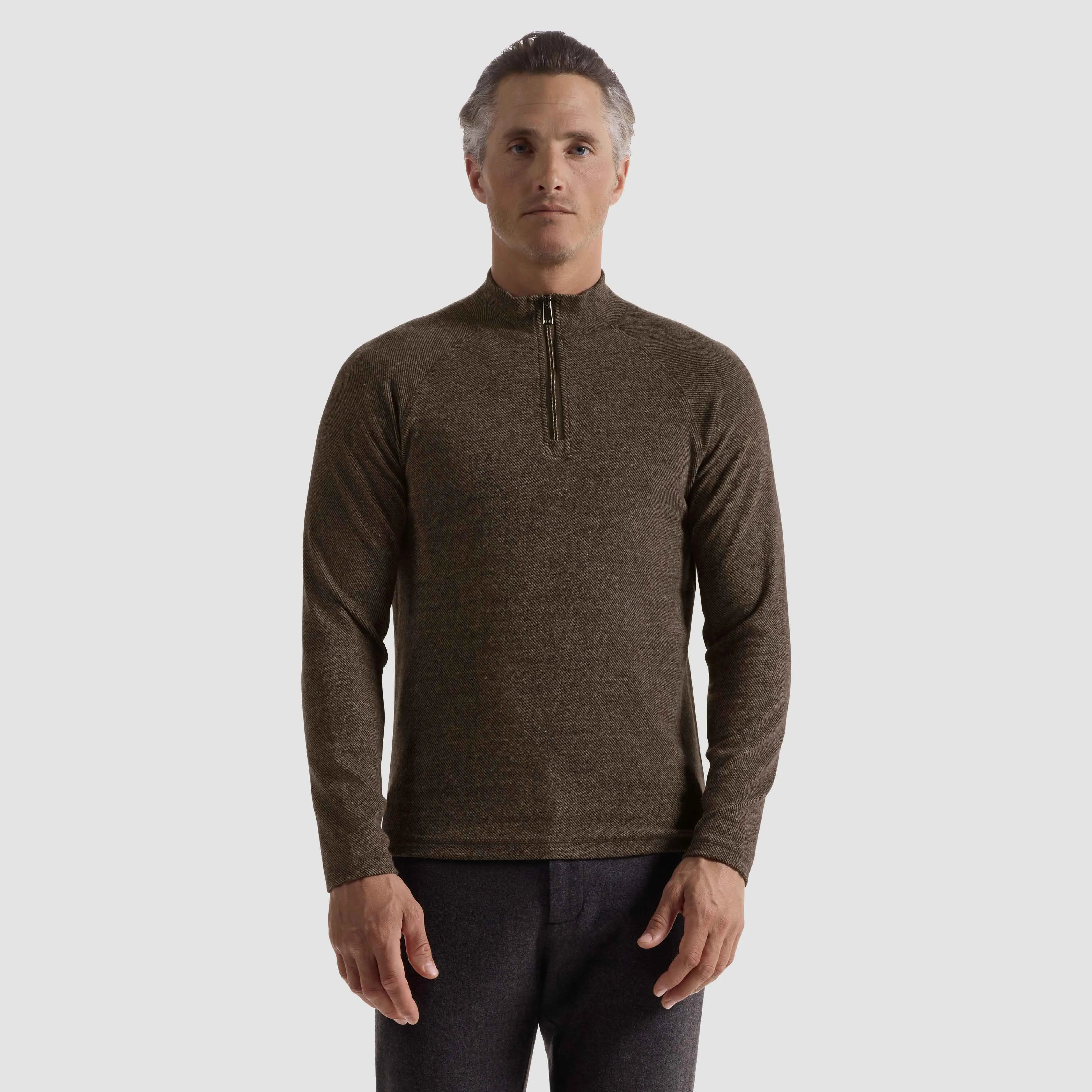 Diagonal Stripe Performance Quarter Zip sold by Bugatchi product image thumbnail 2