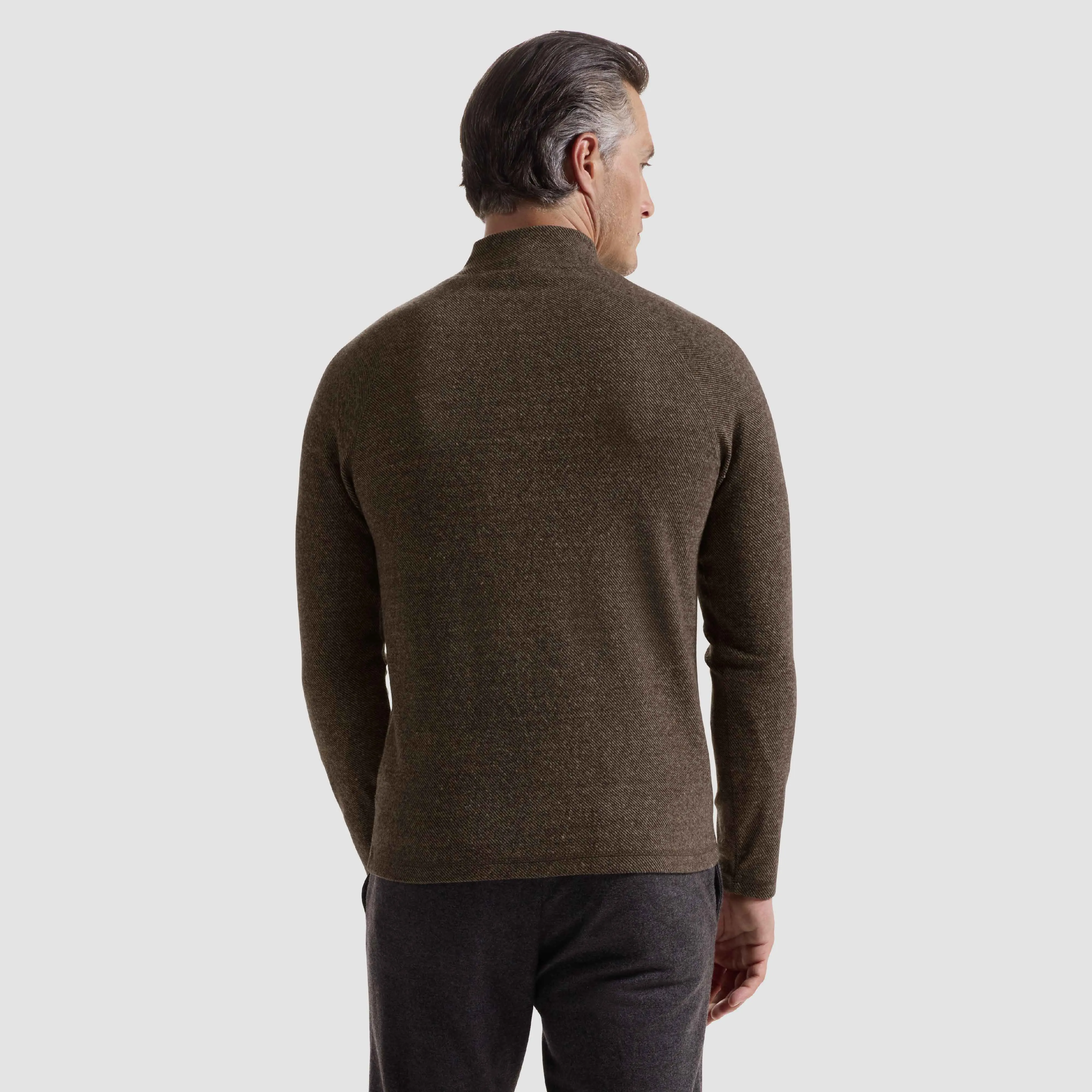 Diagonal Stripe Performance Quarter Zip sold by Bugatchi product image thumbnail 4