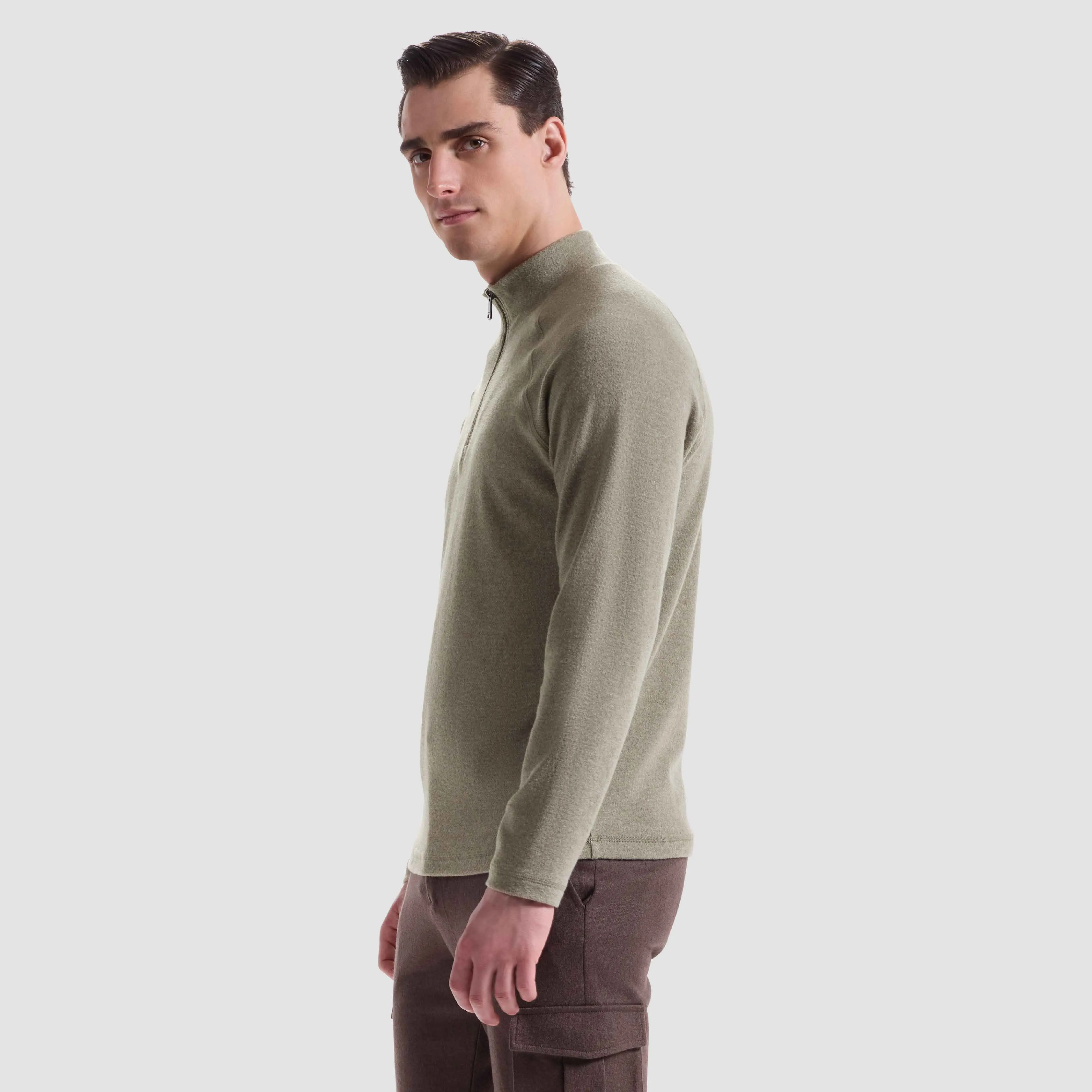 Diagonal Stripe Performance Quarter Zip sold by Bugatchi product image thumbnail 3