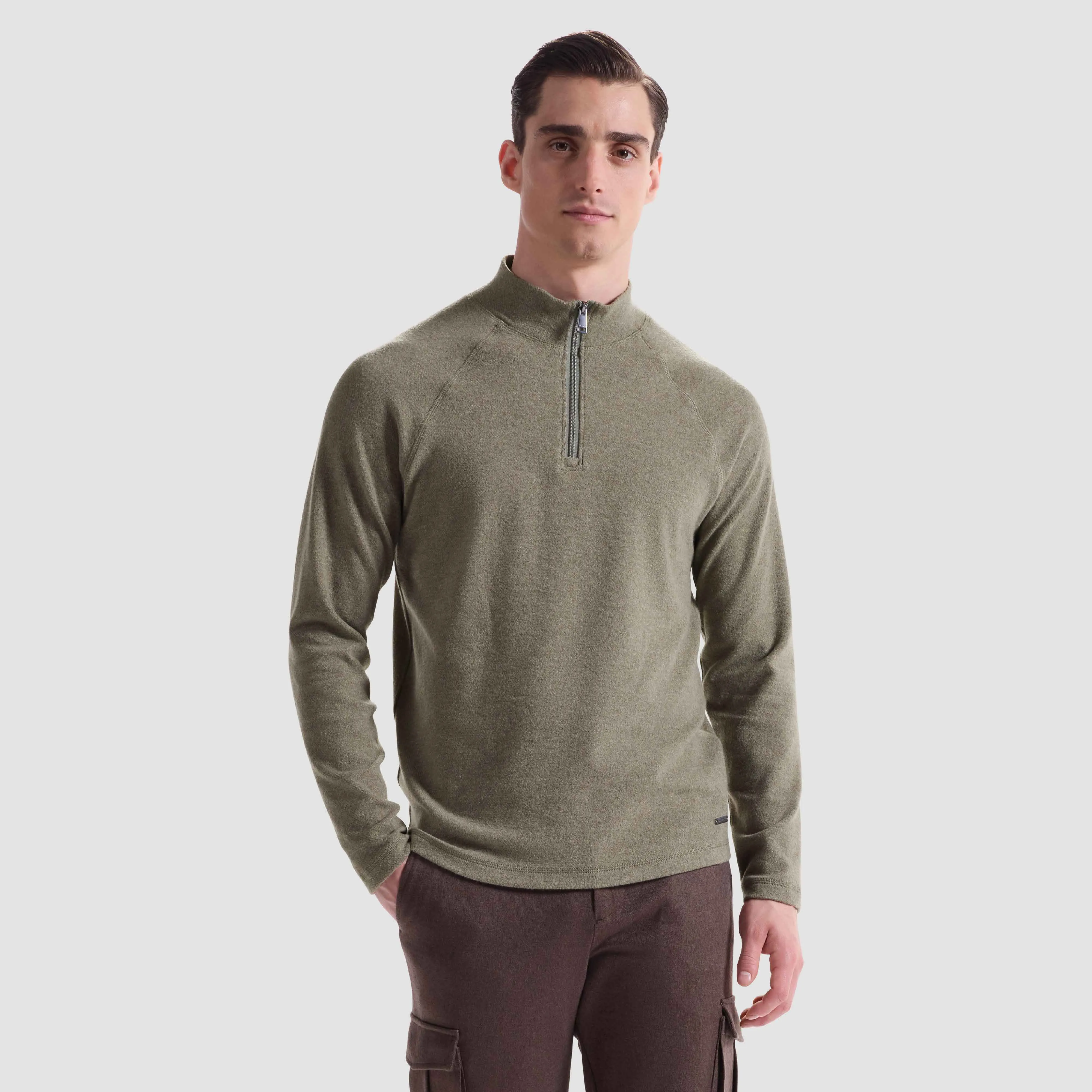 Diagonal Stripe Performance Quarter Zip sold by Bugatchi product image thumbnail 2