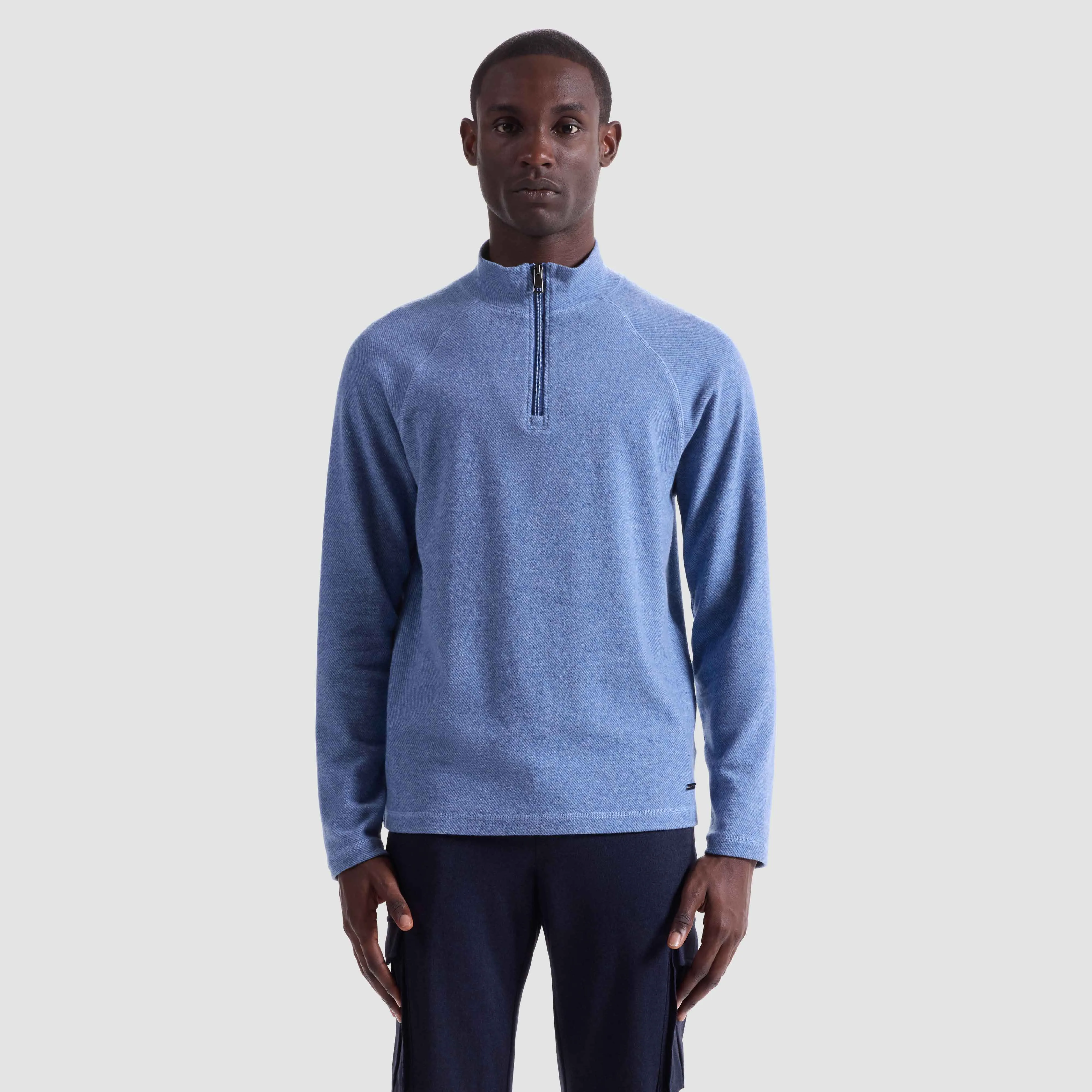 Diagonal Stripe Performance Quarter Zip sold by Bugatchi product image thumbnail 2