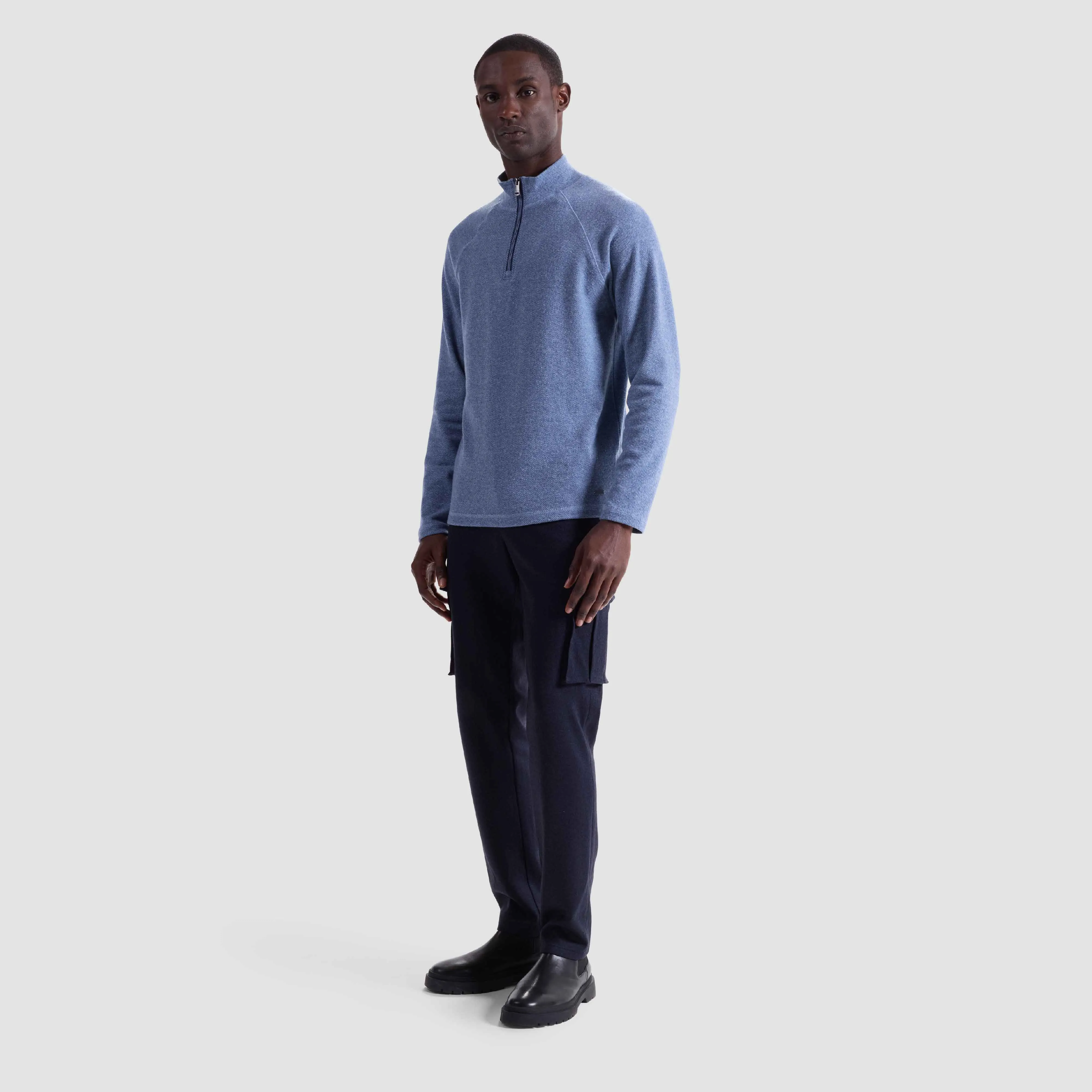 Diagonal Stripe Performance Quarter Zip sold by Bugatchi product image thumbnail 5