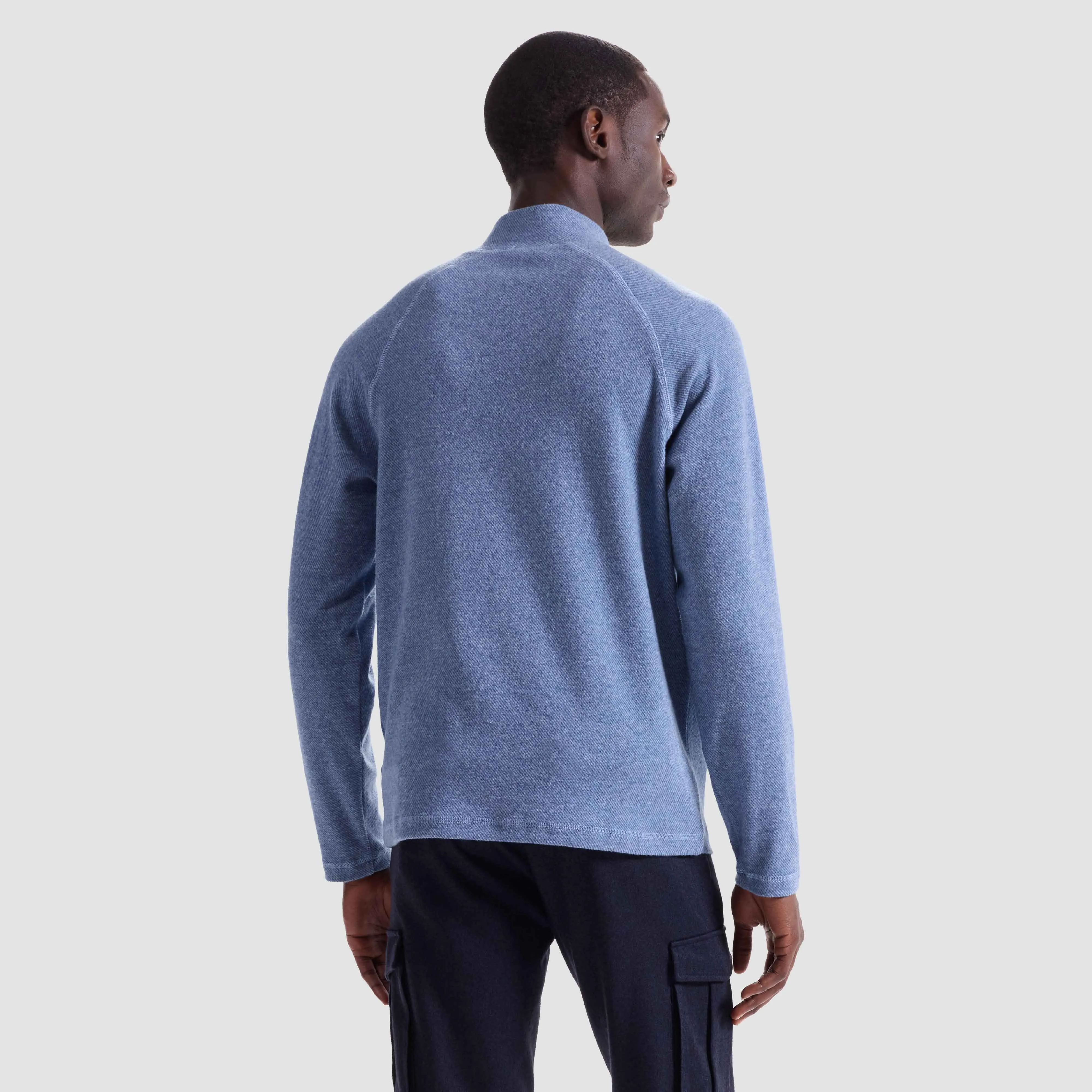 Diagonal Stripe Performance Quarter Zip sold by Bugatchi product image thumbnail 4