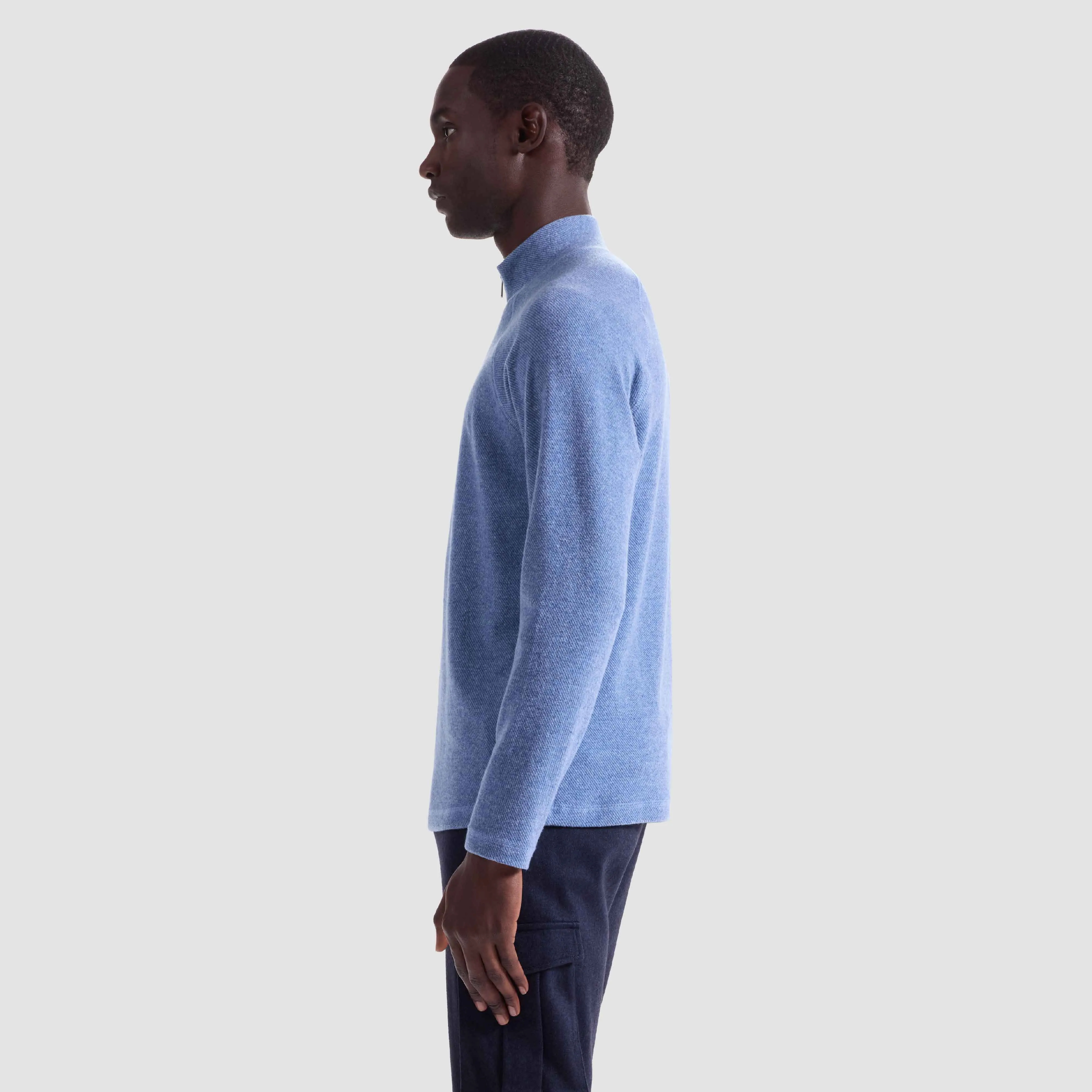 Diagonal Stripe Performance Quarter Zip sold by Bugatchi product image thumbnail 3