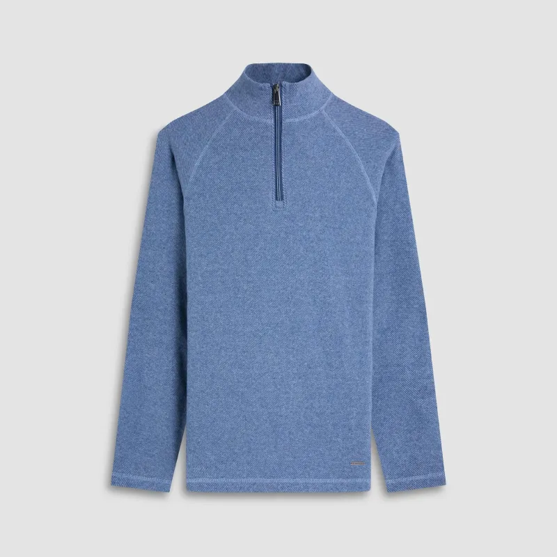 Diagonal Stripe Performance Quarter Zip sold by Bugatchi