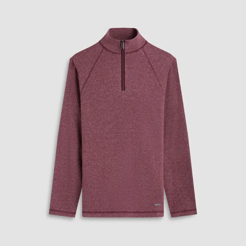 Diagonal Stripe Performance Quarter Zip sold by Bugatchi