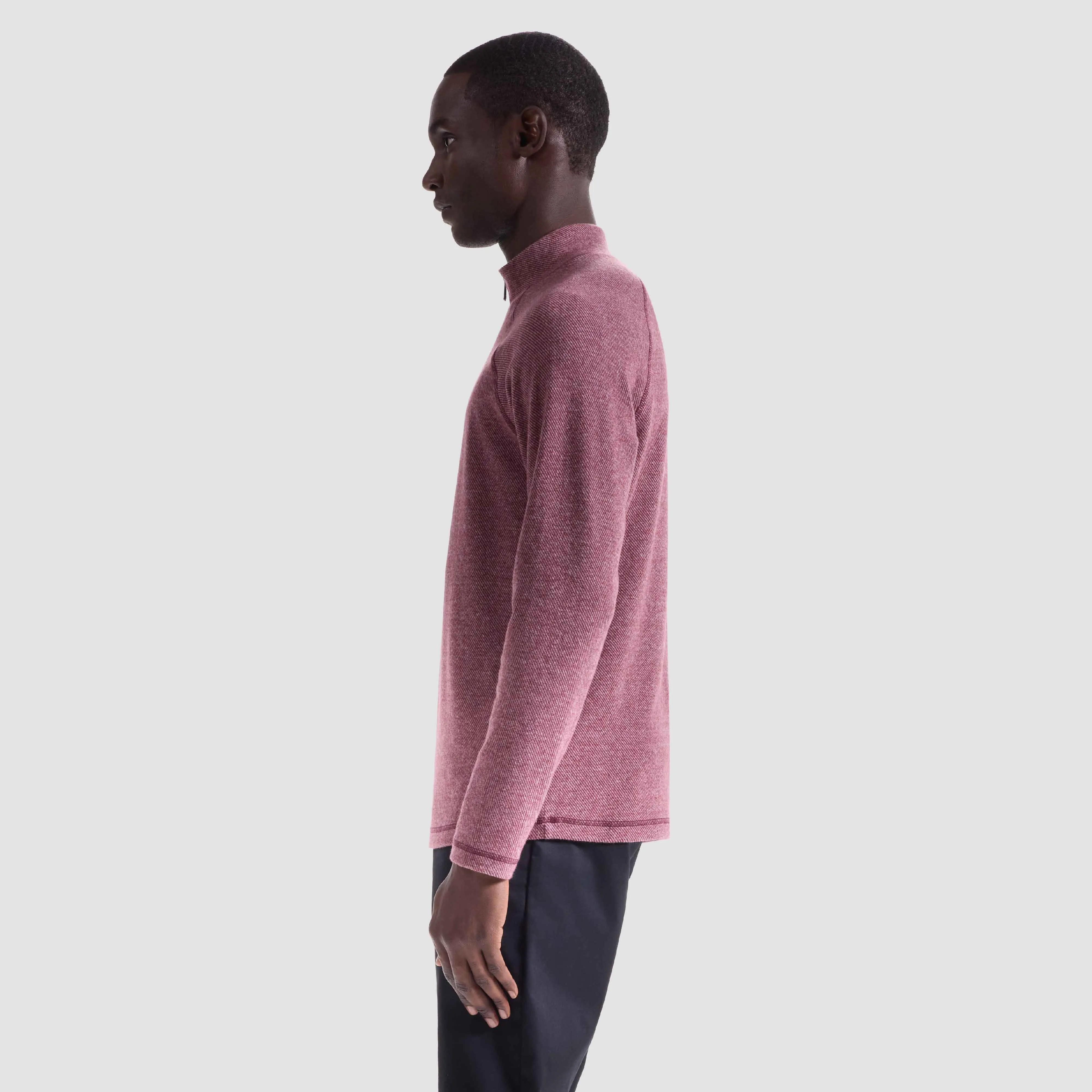 Diagonal Stripe Performance Quarter Zip sold by Bugatchi product image thumbnail 3