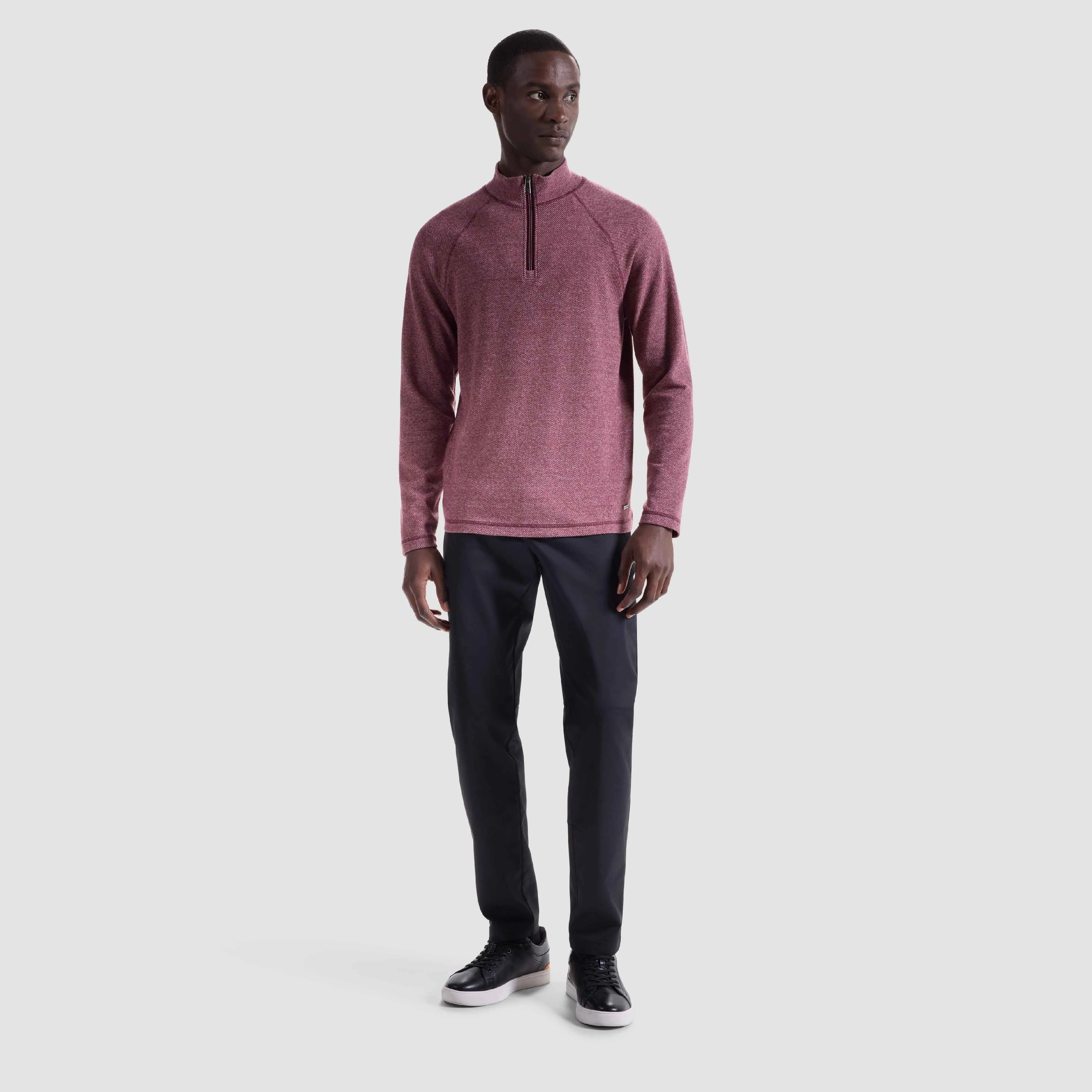 Diagonal Stripe Performance Quarter Zip sold by Bugatchi product image thumbnail 5