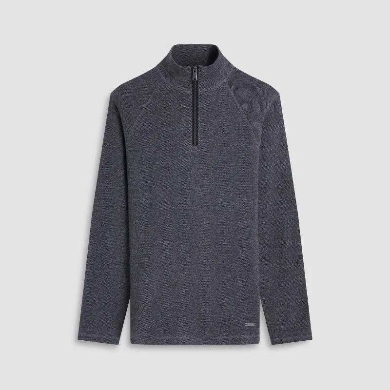 Diagonal Stripe Performance Quarter Zip sold by Bugatchi