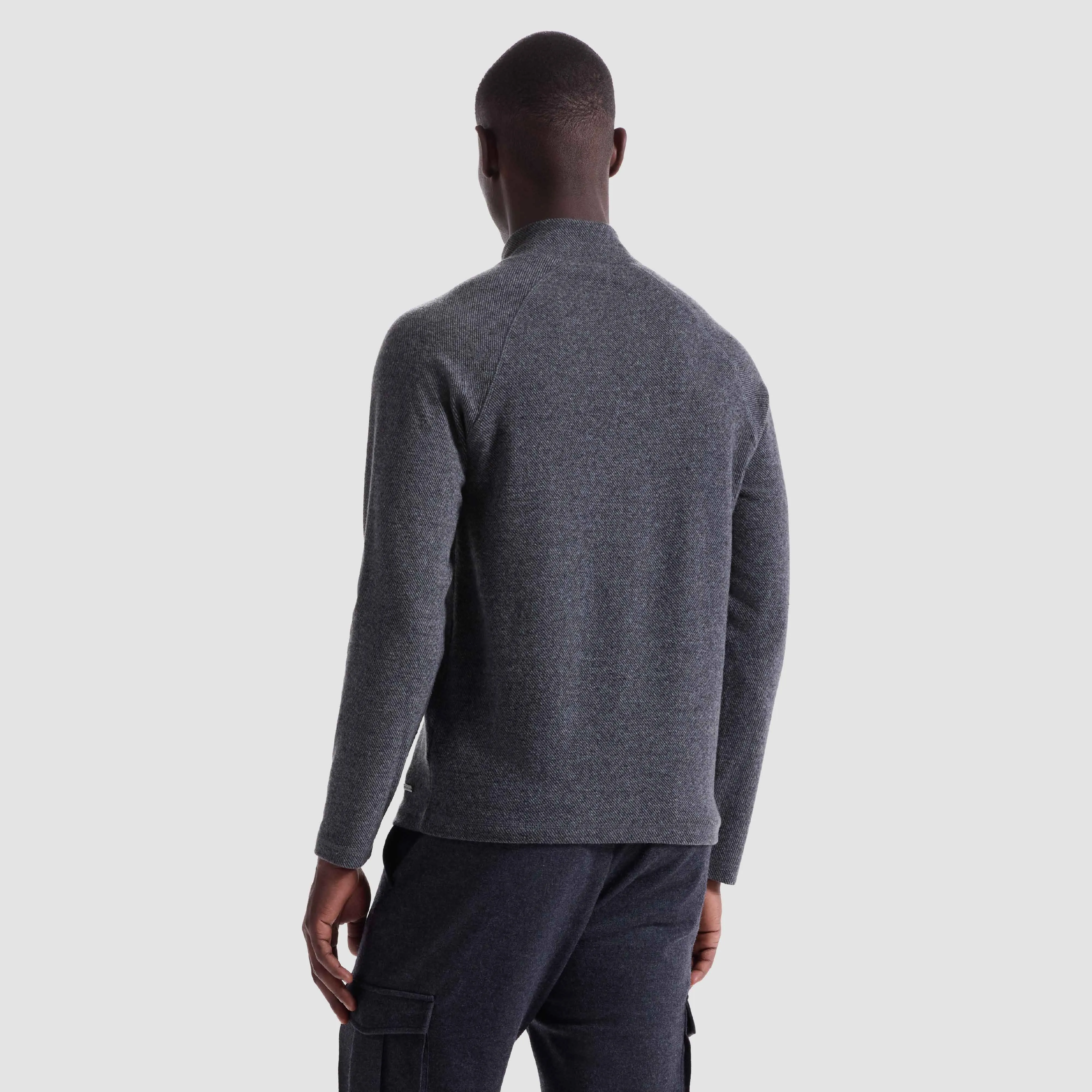 Diagonal Stripe Performance Quarter Zip sold by Bugatchi product image thumbnail 4