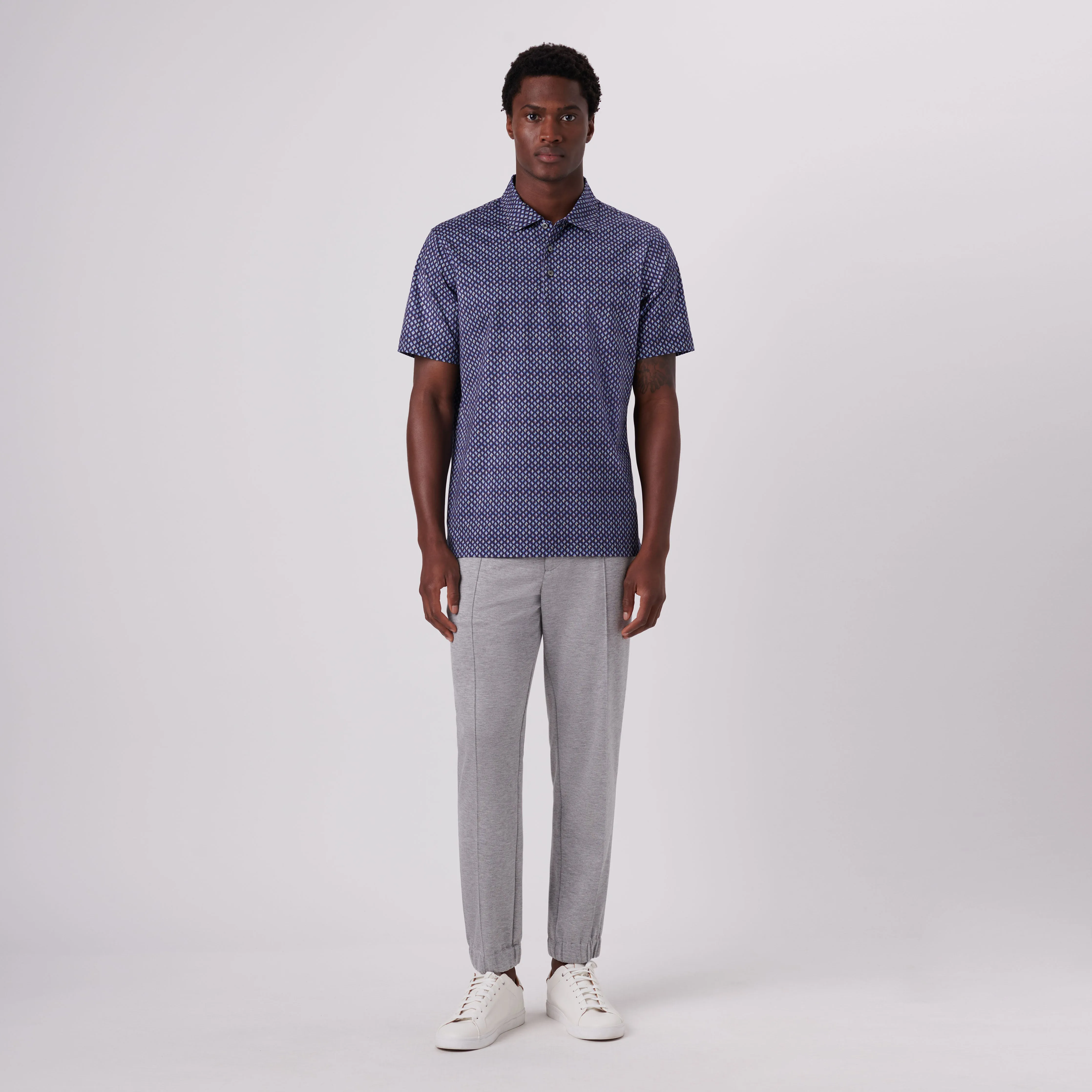 Victor Diamond Print OoohCotton Polo sold by Bugatchi product image thumbnail 5