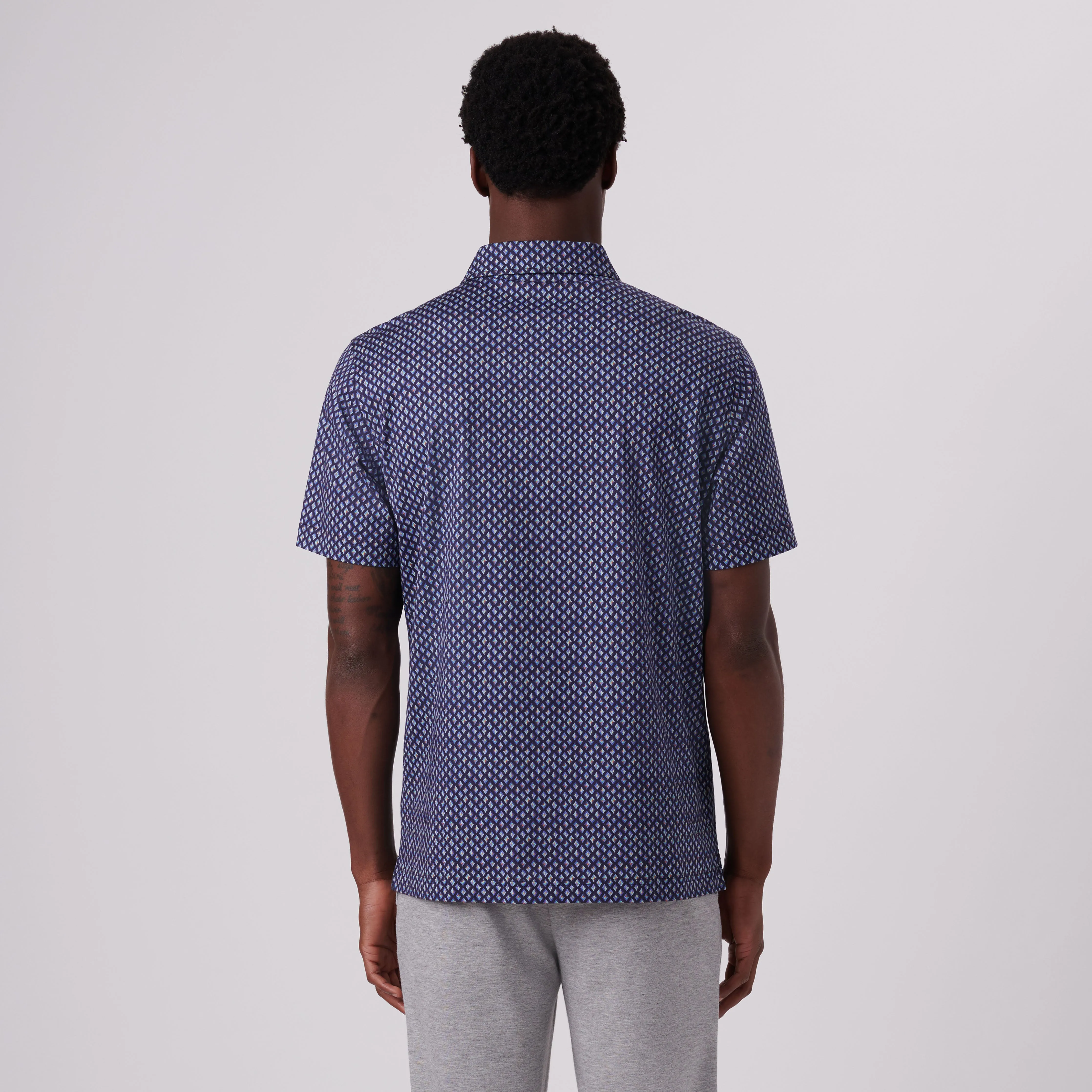 Victor Diamond Print OoohCotton Polo sold by Bugatchi product image thumbnail 4