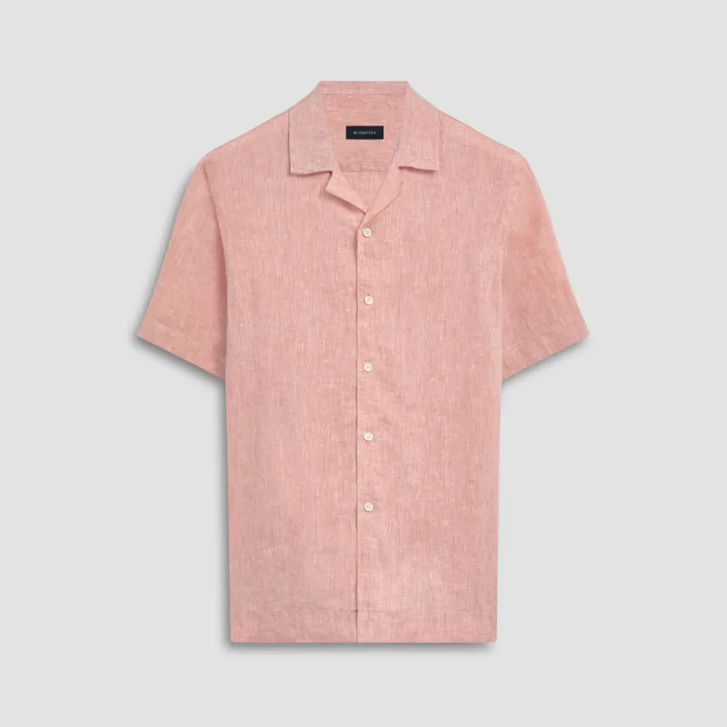 Jackson Solid Short Sleeve Linen Shirt sold by Bugatchi