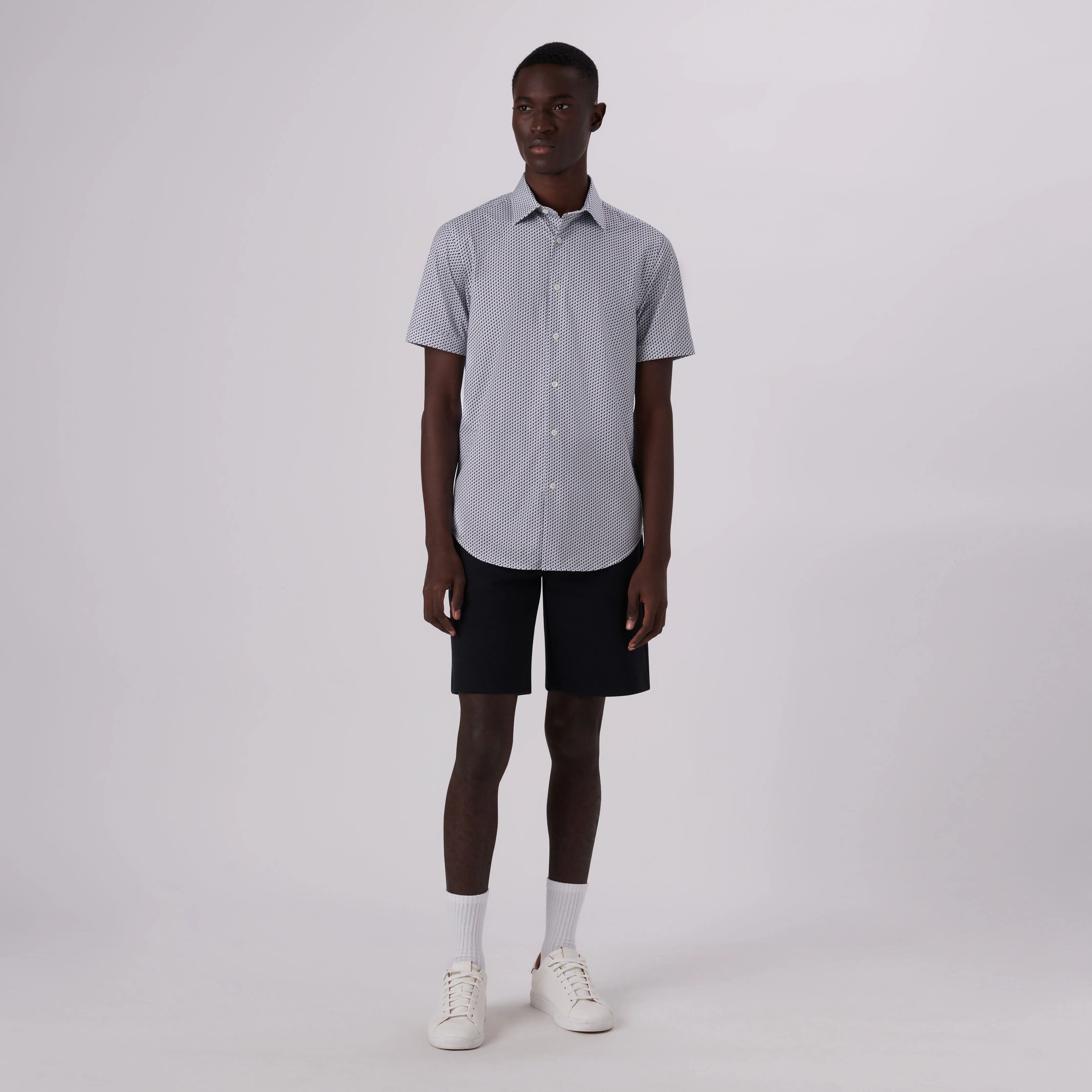 Miles Geometric Print OoohCotton Short Sleeve Shirt sold by Bugatchi product image thumbnail 5