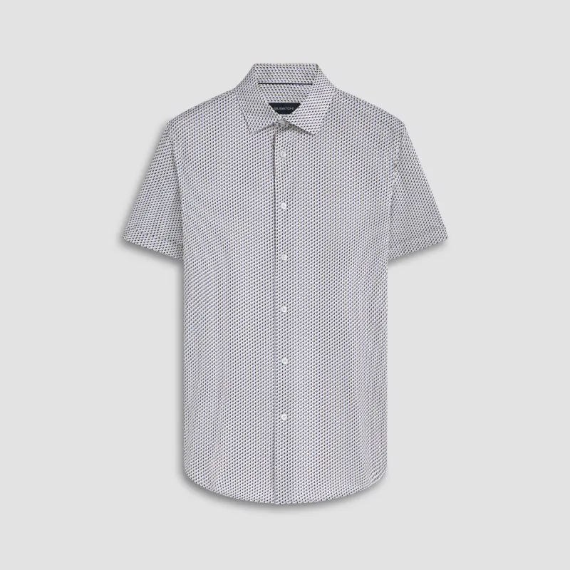 Miles Geometric Print OoohCotton Short Sleeve Shirt sold by Bugatchi