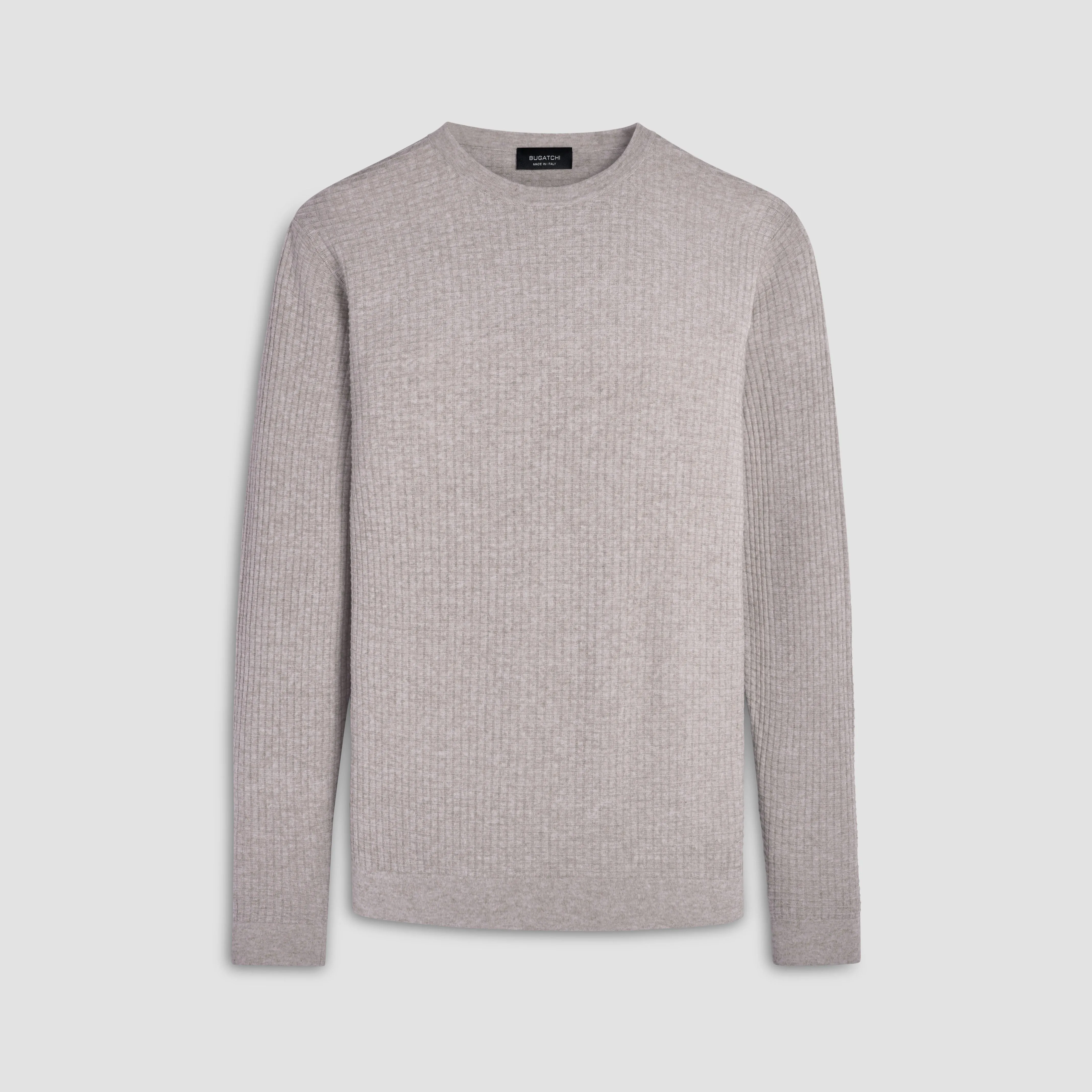 Waffle Knit Cotton Cashmere Crew Neck Sweater sold by Bugatchi