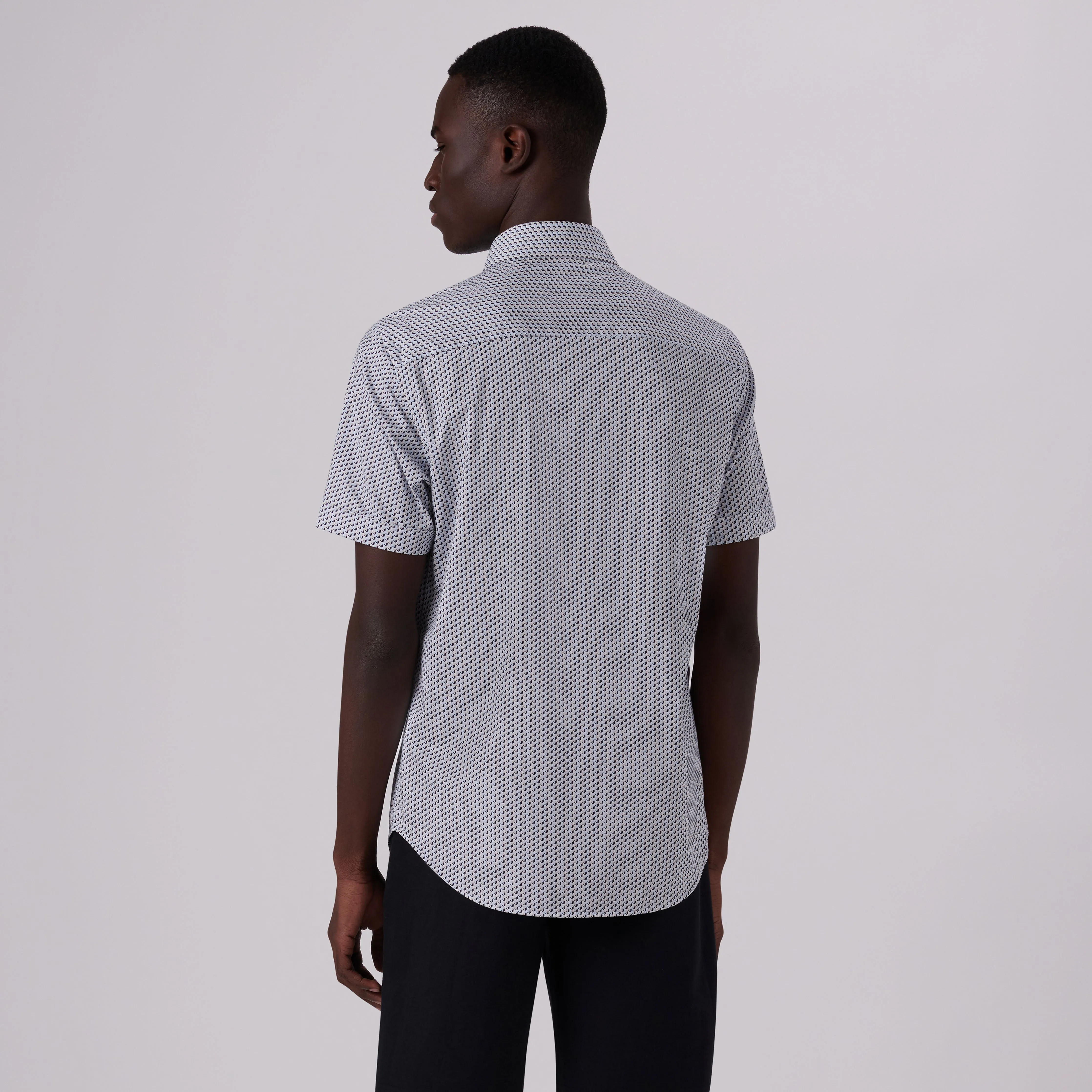 Miles Geometric Print OoohCotton Short Sleeve Shirt sold by Bugatchi product image thumbnail 4
