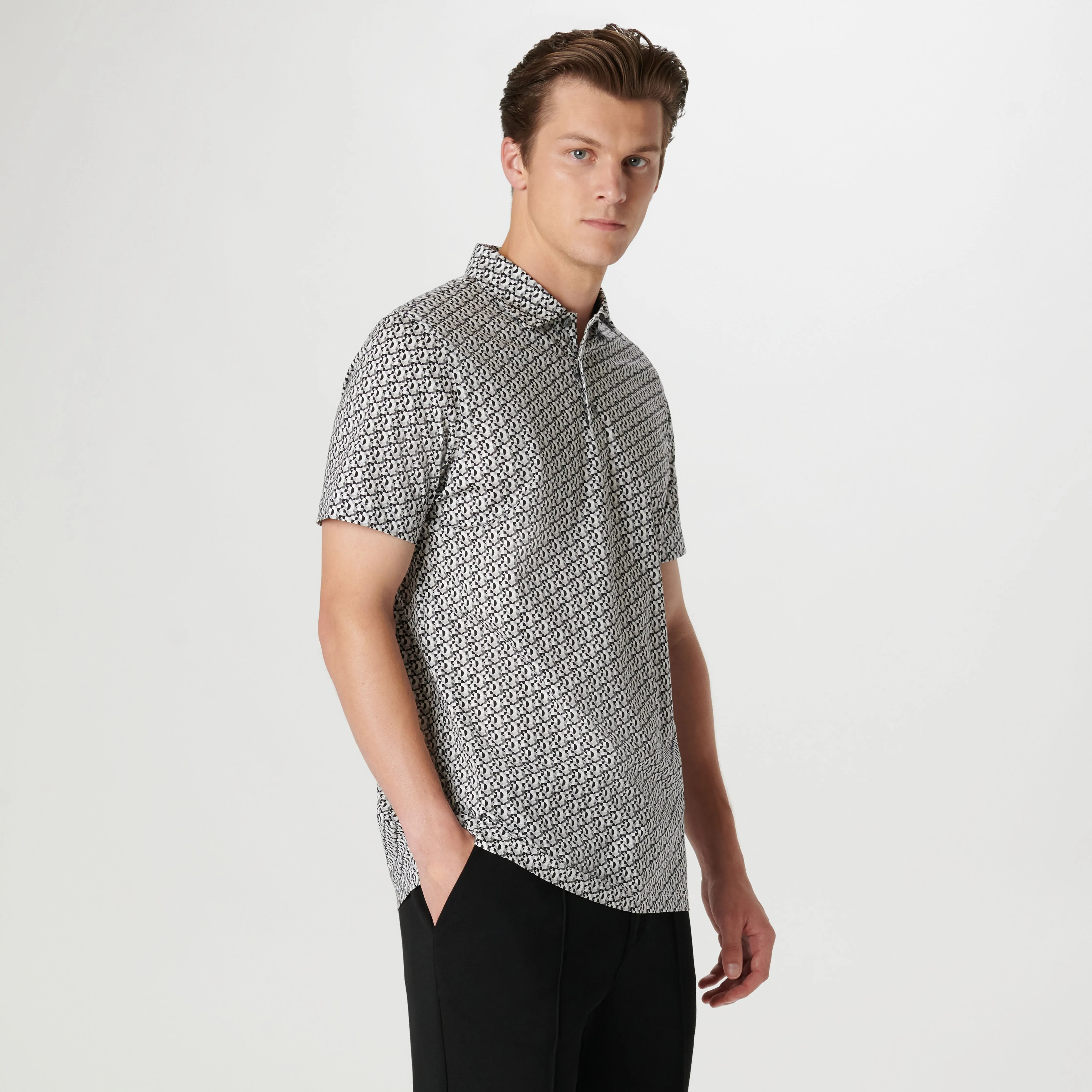 Victor Geometric OoohCotton Polo sold by Bugatchi product image thumbnail 3