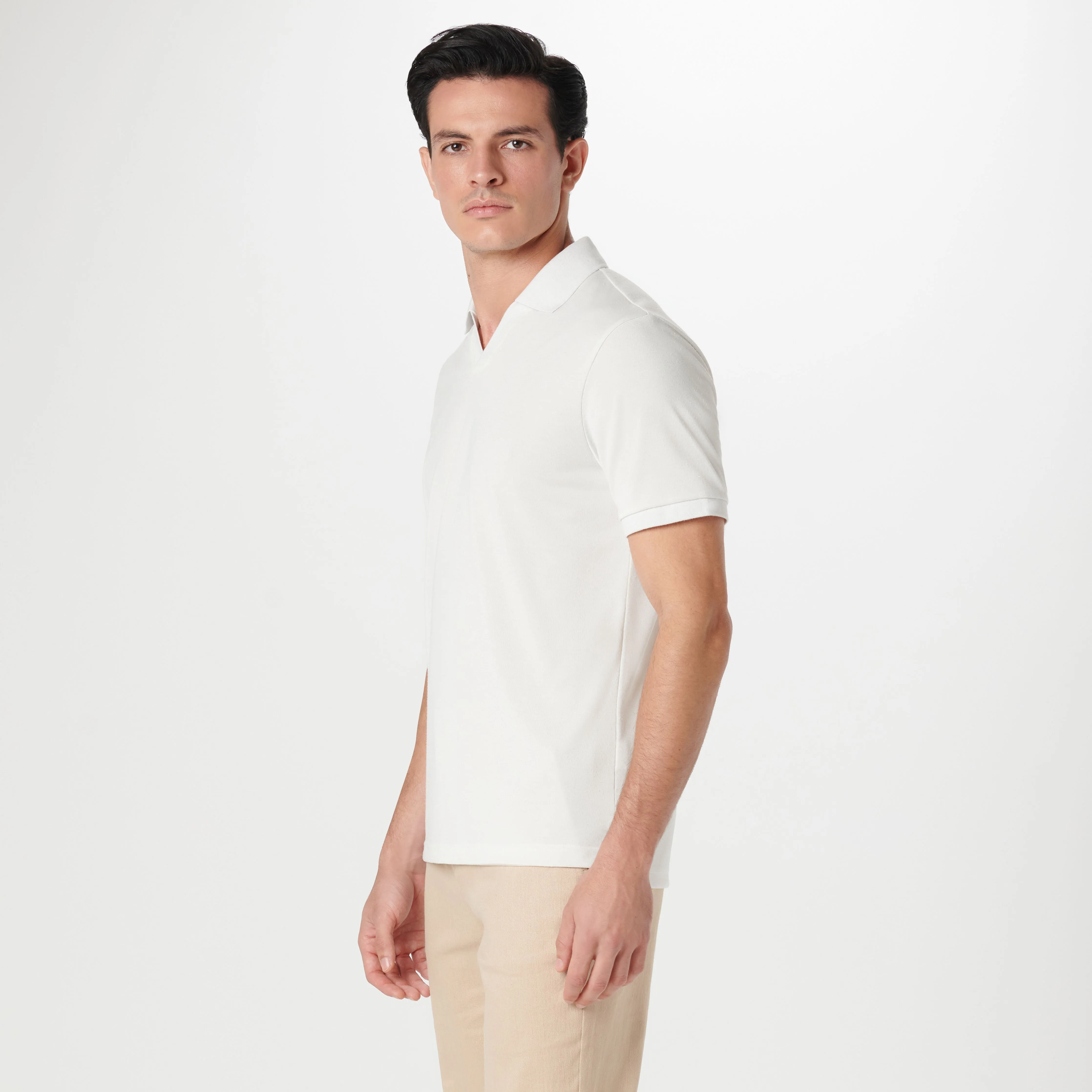 Marled Johnny Collar Polo sold by Bugatchi product image thumbnail 3