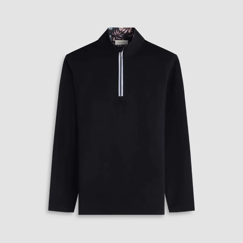 Solid Performance Quarter Zip Pullover made by Bugatchi