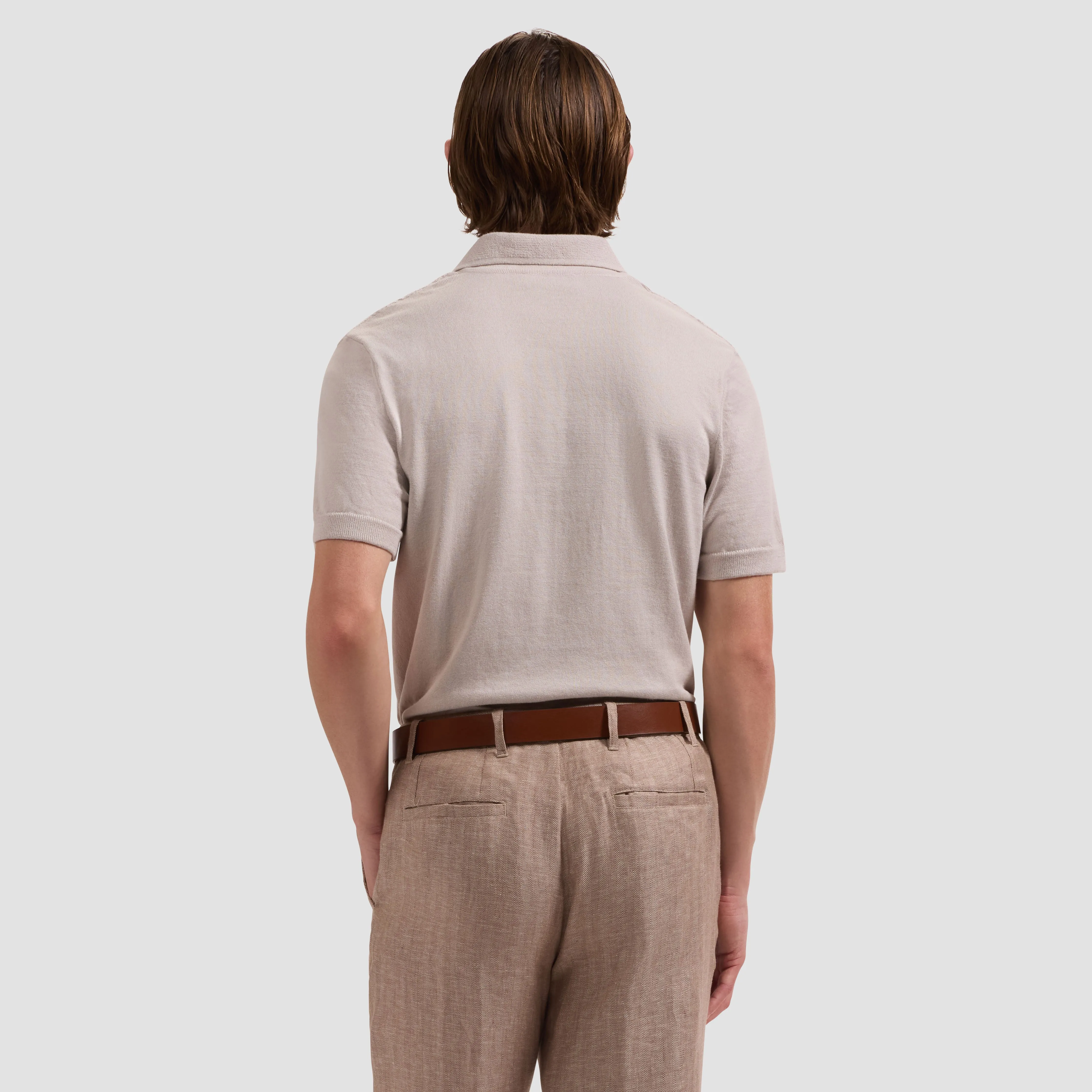 Chevron Button-Front Short-Sleeve Polo Sweater sold by Bugatchi product image thumbnail 3