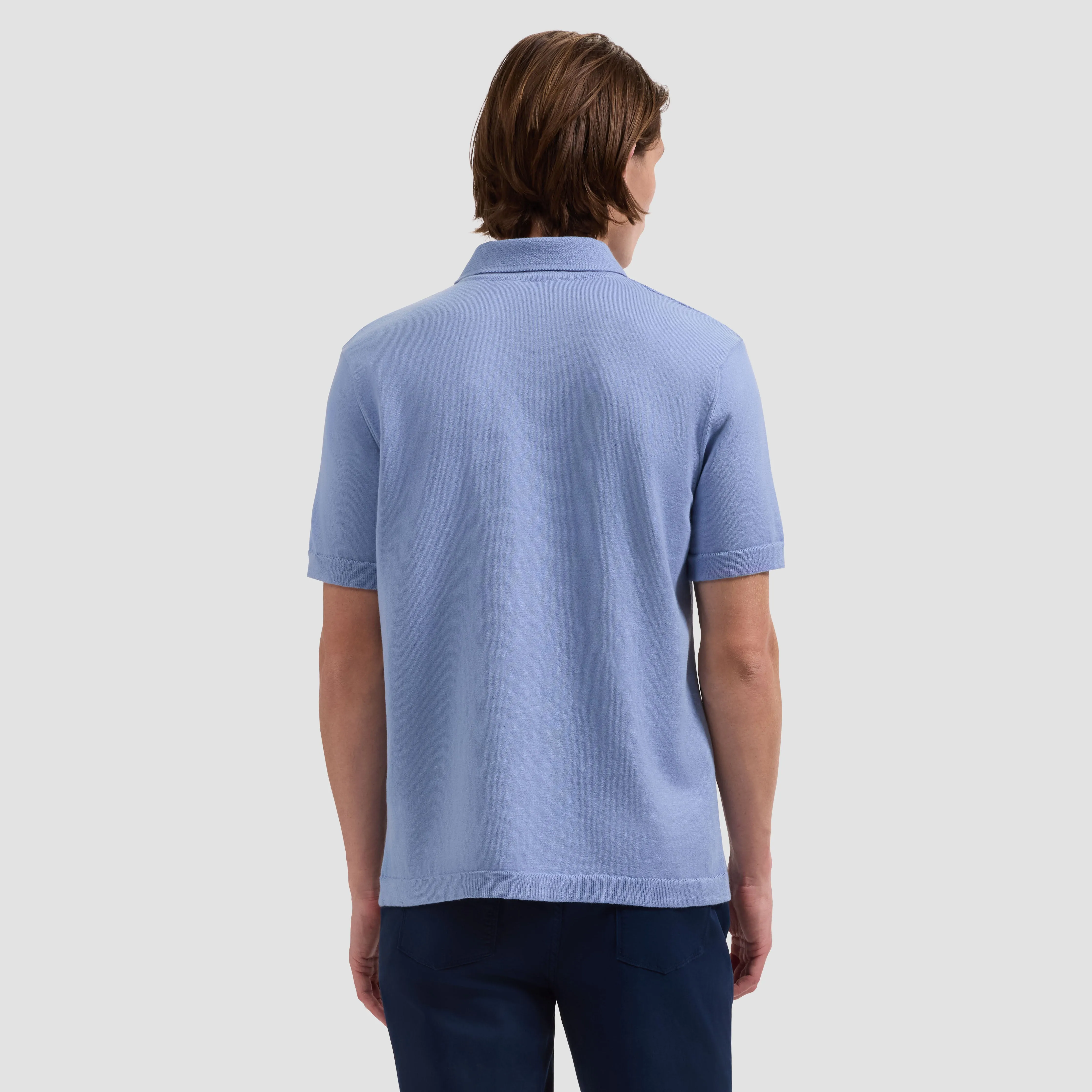 Chevron Button-Front Short-Sleeve Polo Sweater sold by Bugatchi product image thumbnail 3