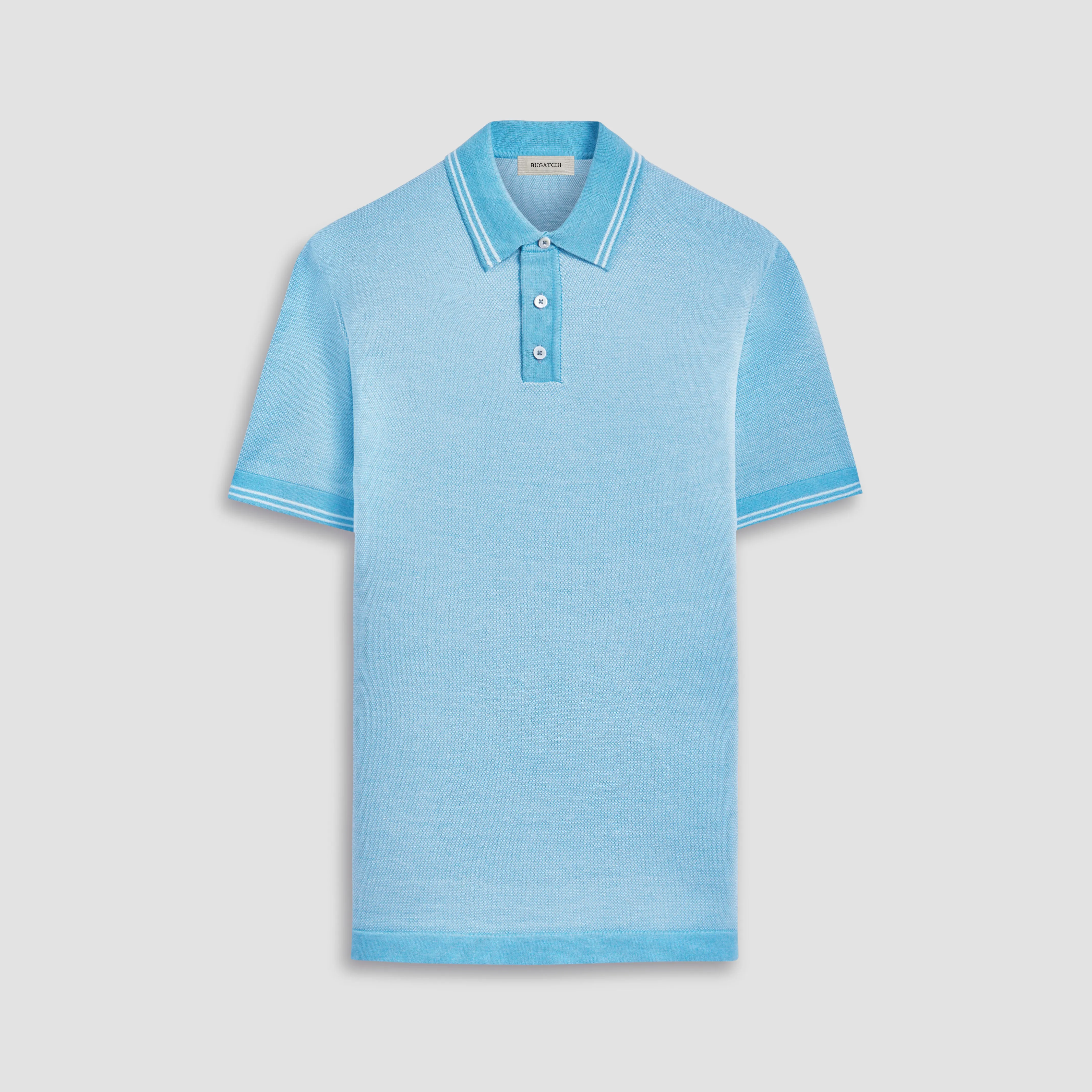 Bird's Eye Jacquard Short-Sleeved Polo Sweater sold by Bugatchi