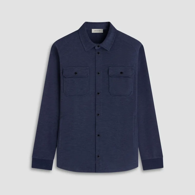 Soft Touch Melange Knit Shirt made by Bugatchi