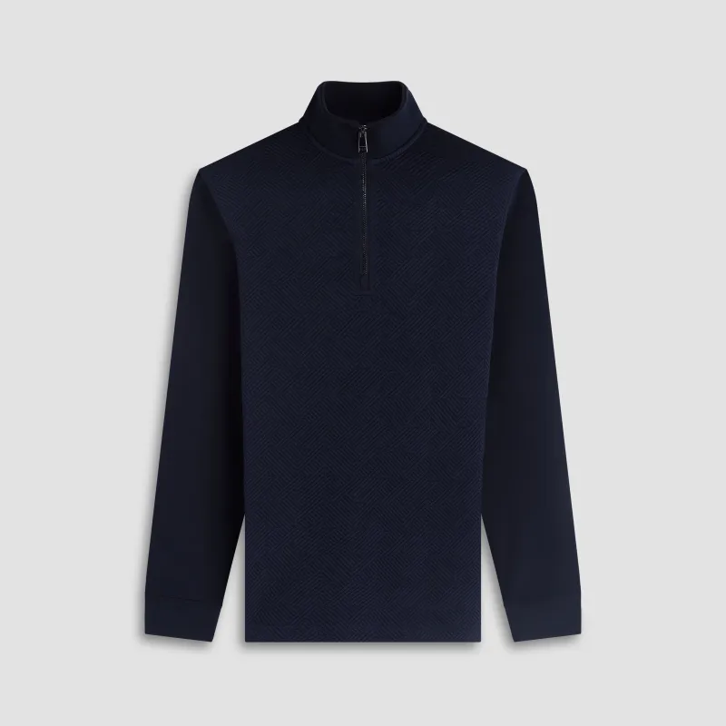 Soft Touch Geometric Quarter-Zip Pullover sold by Bugatchi