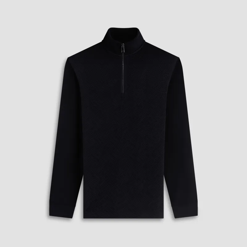 Soft Touch Geometric Quarter-Zip Pullover sold by Bugatchi