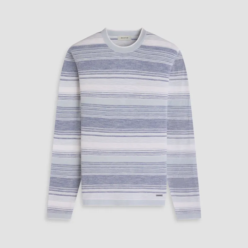 Textured Stripe Crewneck Sweater sold by Bugatchi