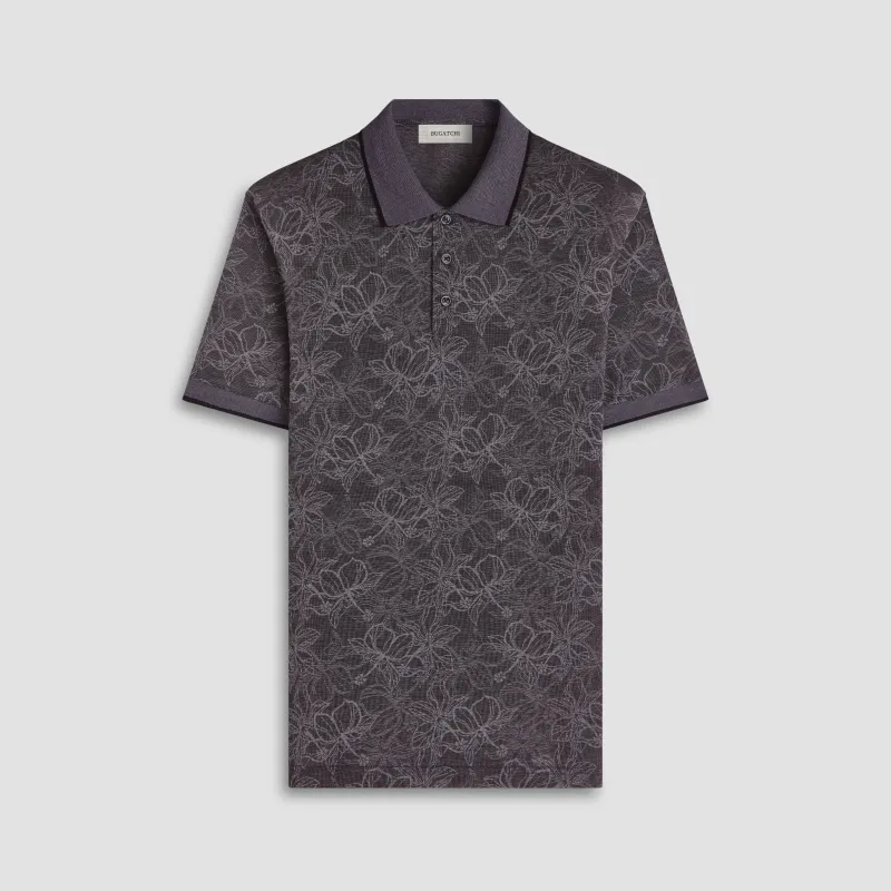 Performance Floral Three-Button Polo sold by Bugatchi