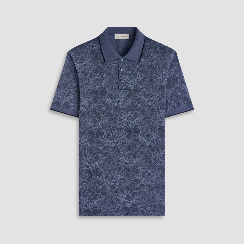 Performance Floral Three-Button Polo sold by Bugatchi