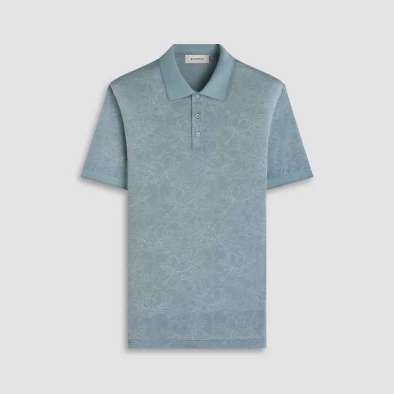 Performance Floral Three-Button Polo sold by Bugatchi